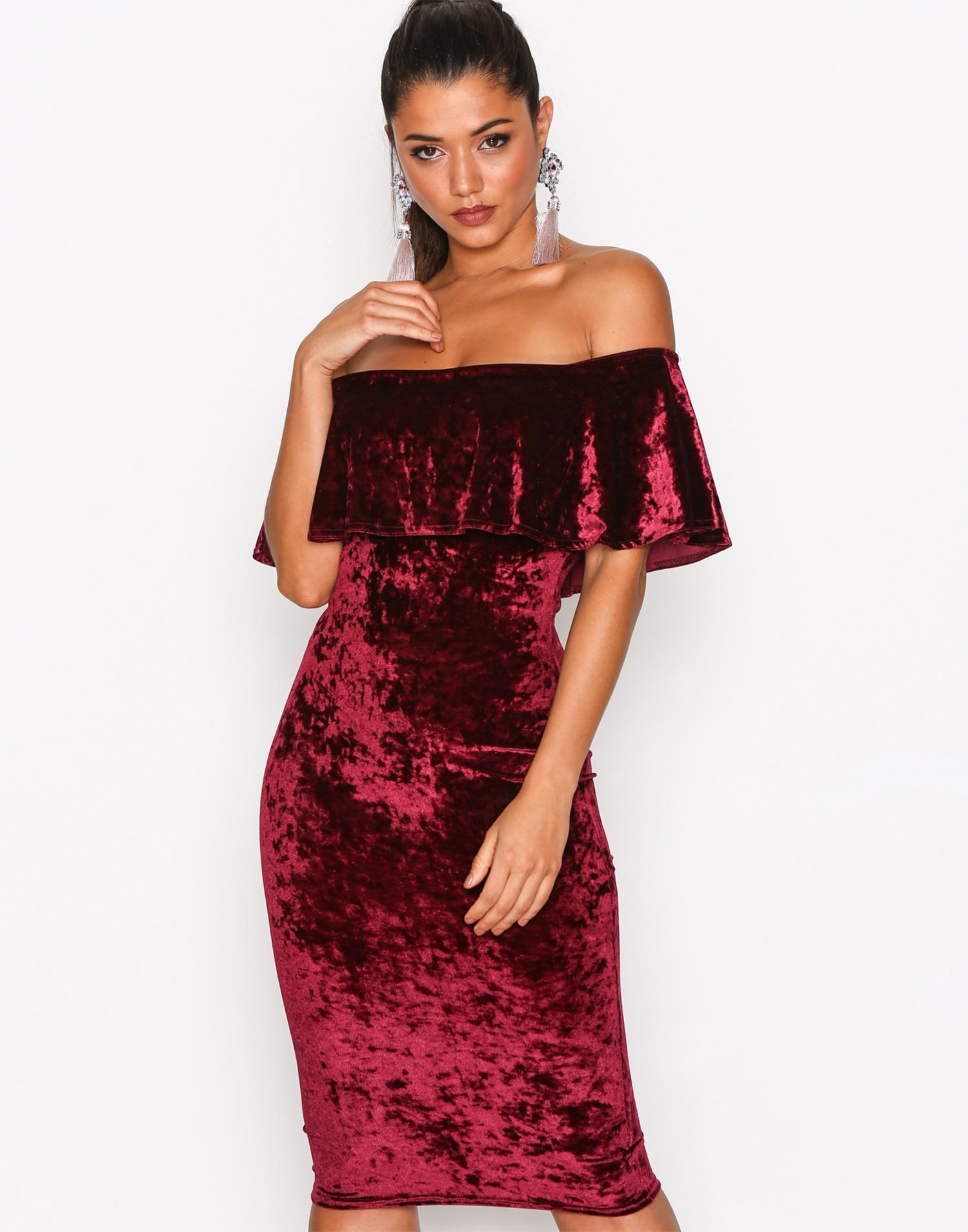 Frill Crush Velvet Dress