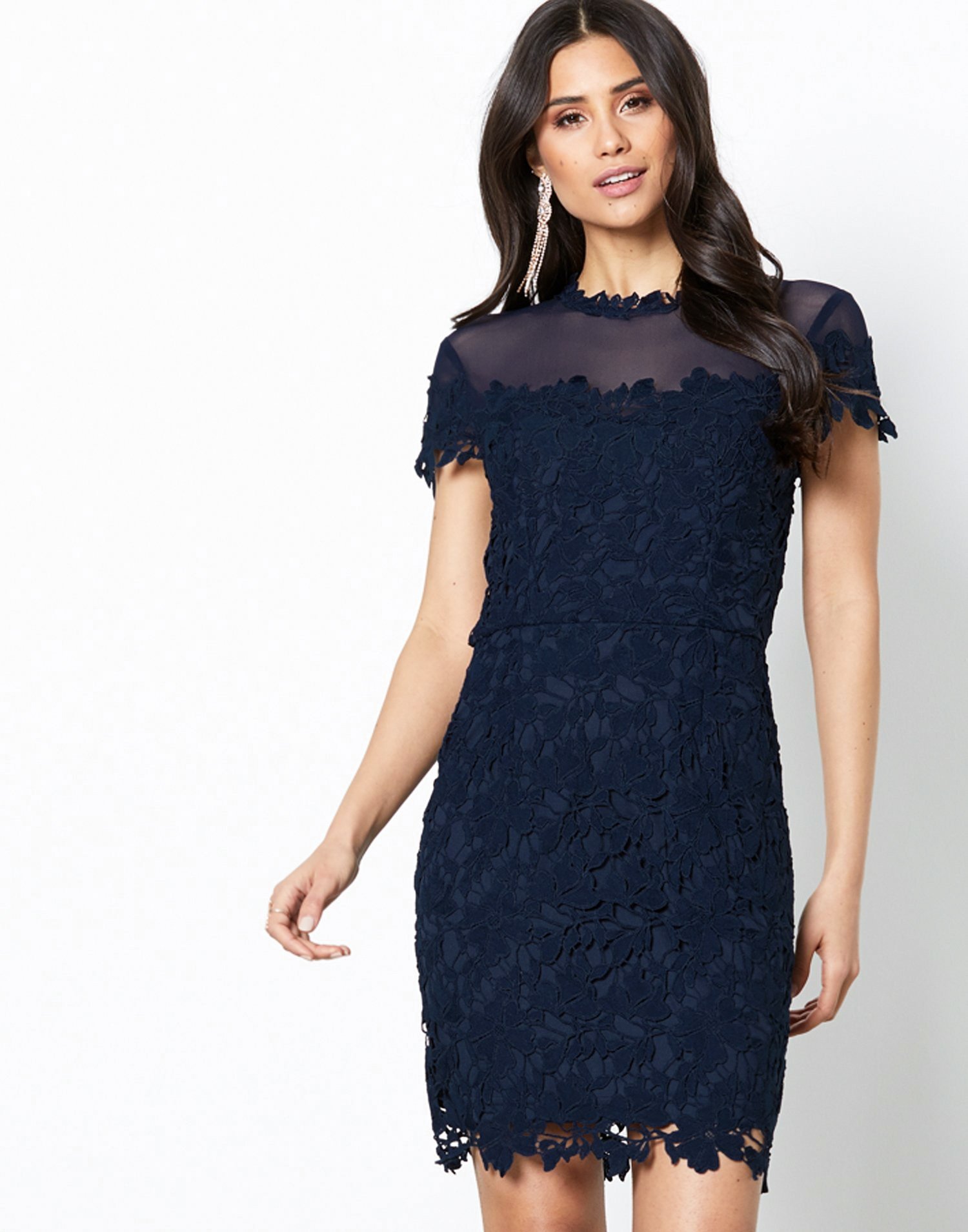 Lace Trim Bodycon Dress