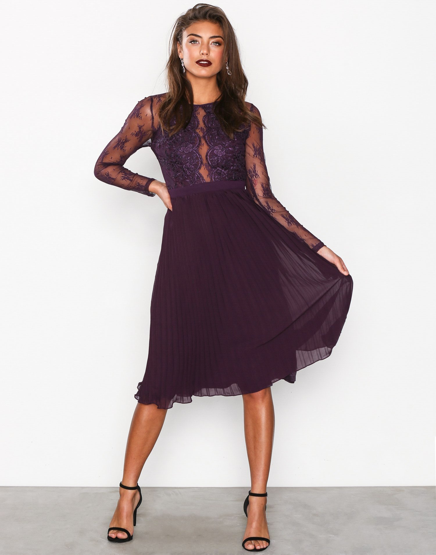 Lace Pleated Dress