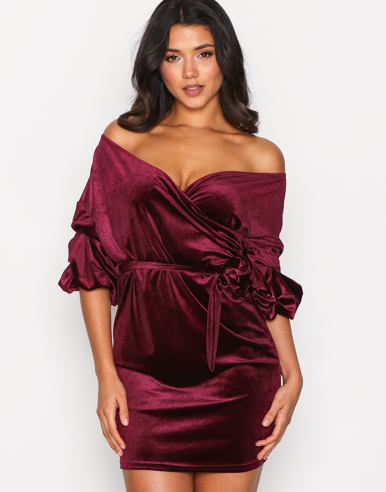 Puff Sleeve Velvet Dress