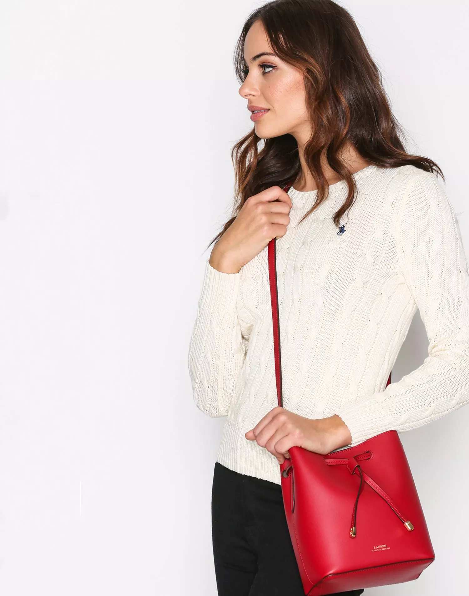 Lauren leather debby drawstring bag hot sale