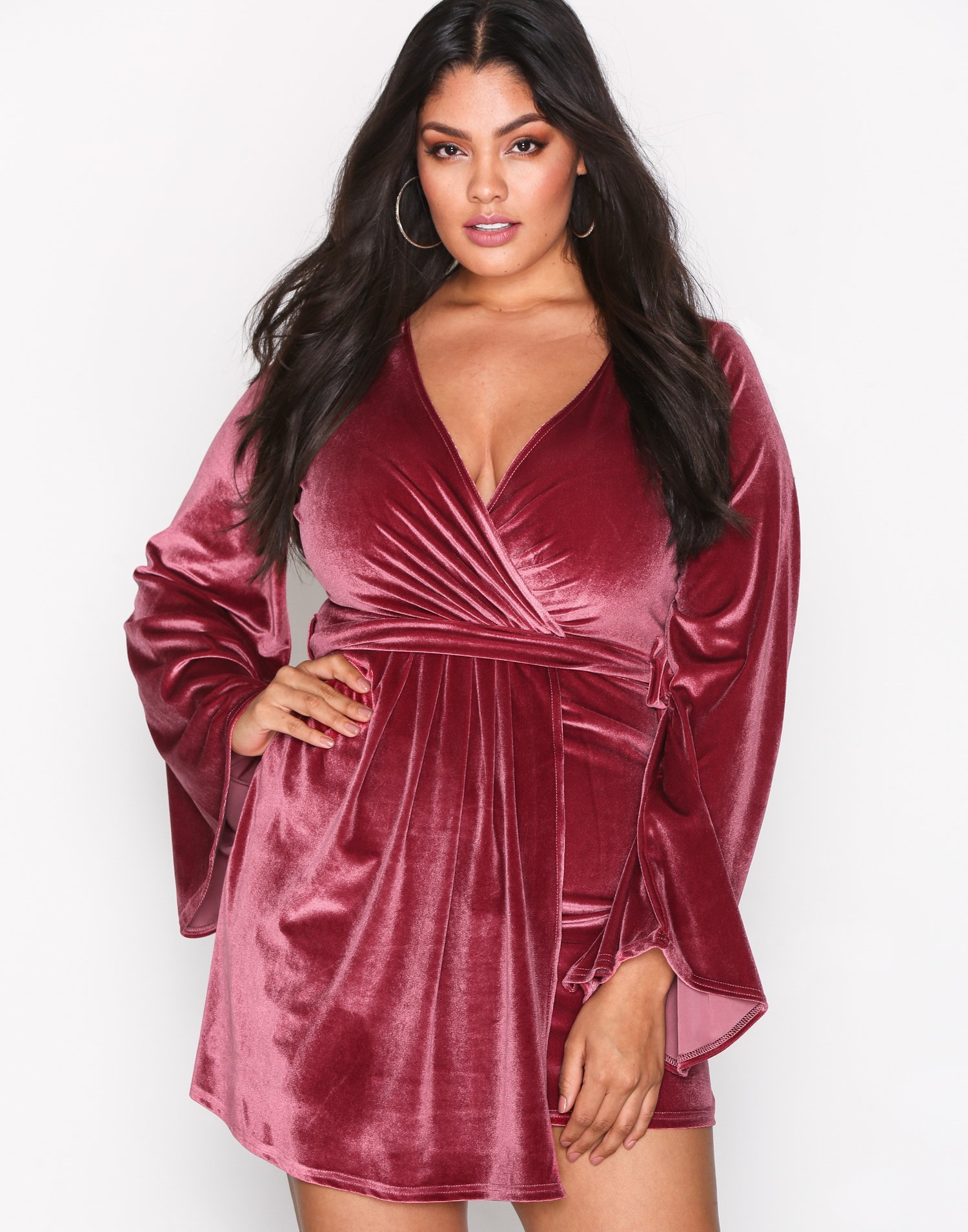 Loose Wrap Velvet Dress