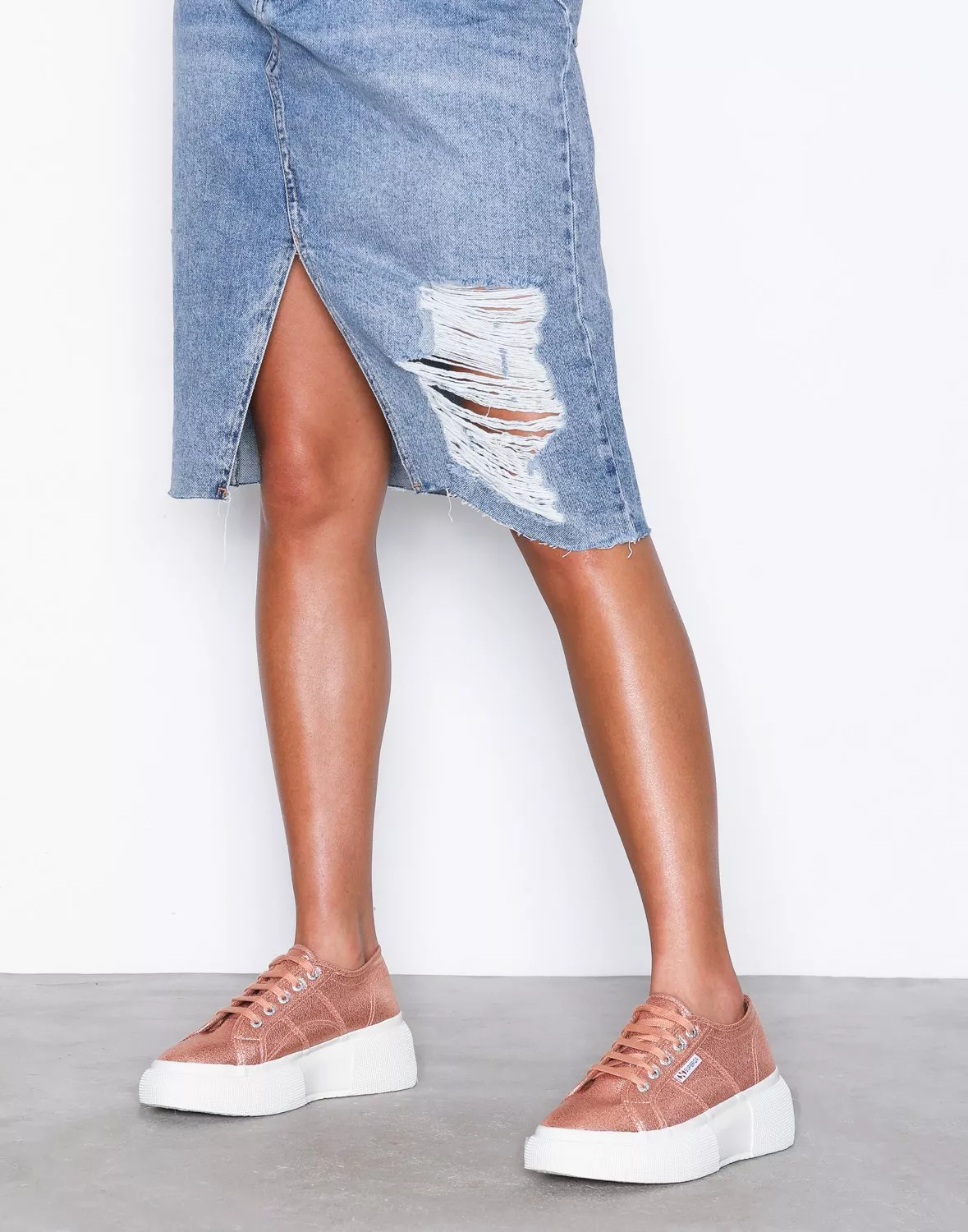 Superga platform sale sneakers rose gold