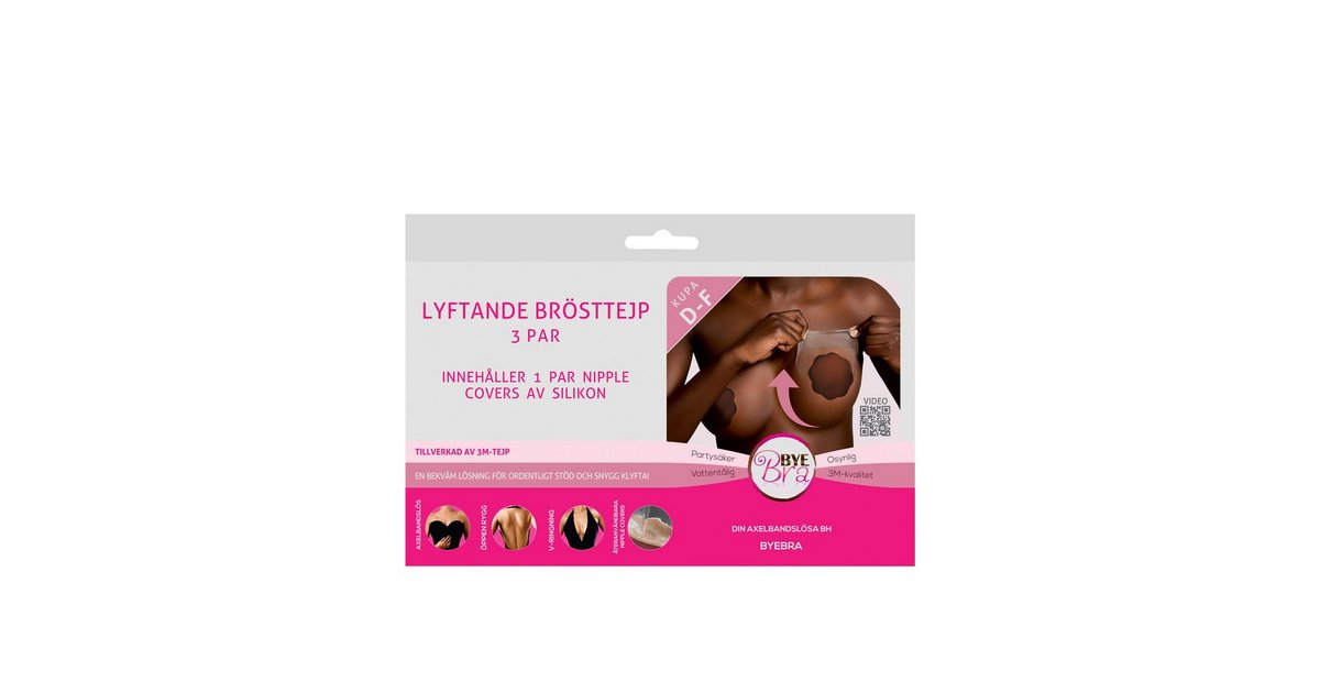 Bye Bra Body Tape w/ Satin Nipple Covers