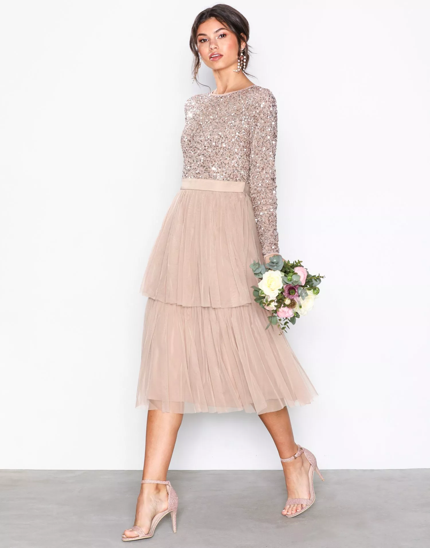 Maya sequin midi discount dress