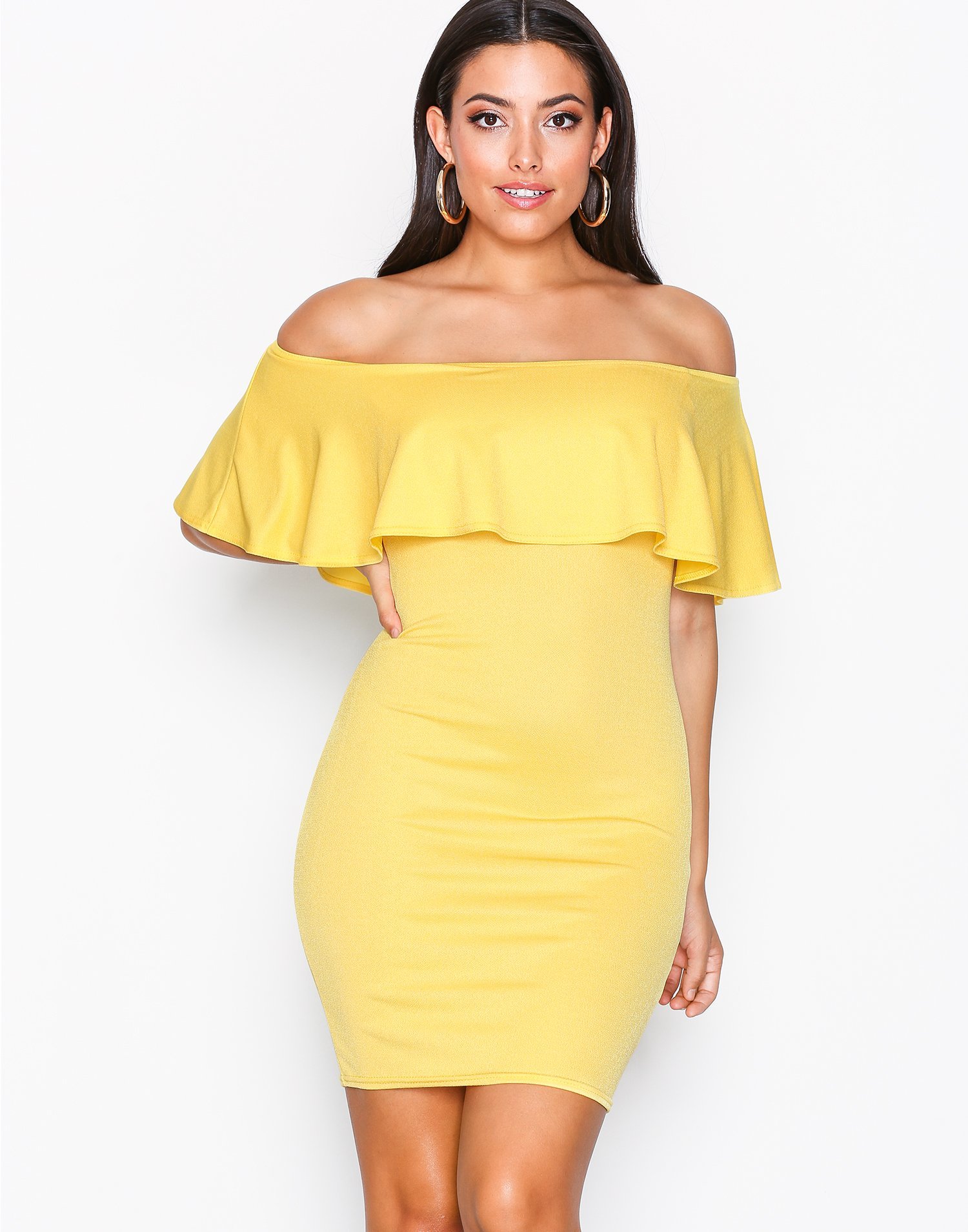 Frill Crepe Mini Dress