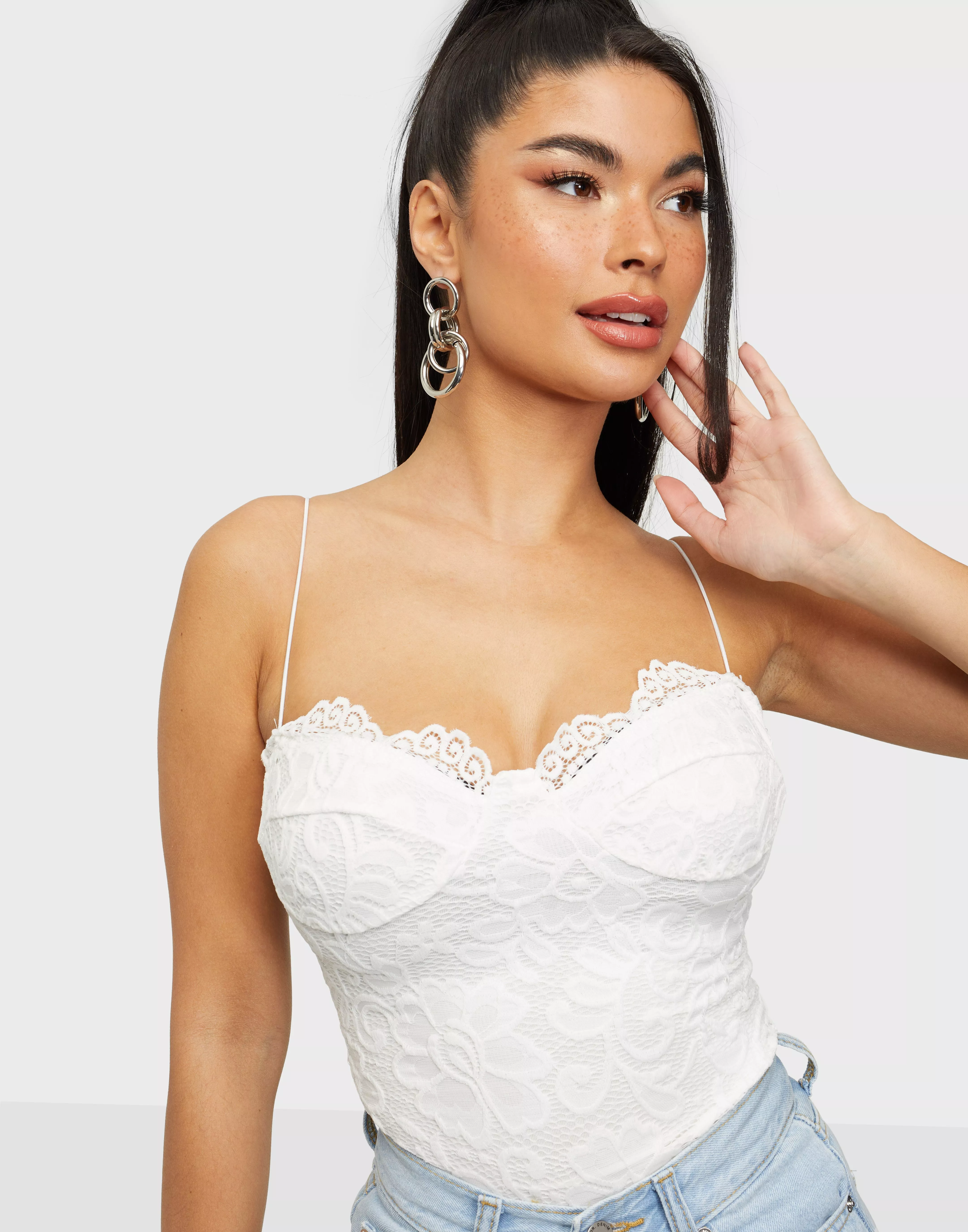 White lace best sale bodysuit new look