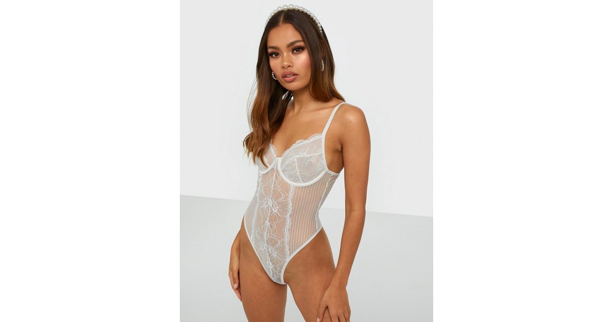 Lace Cupped High Leg Bodysuit