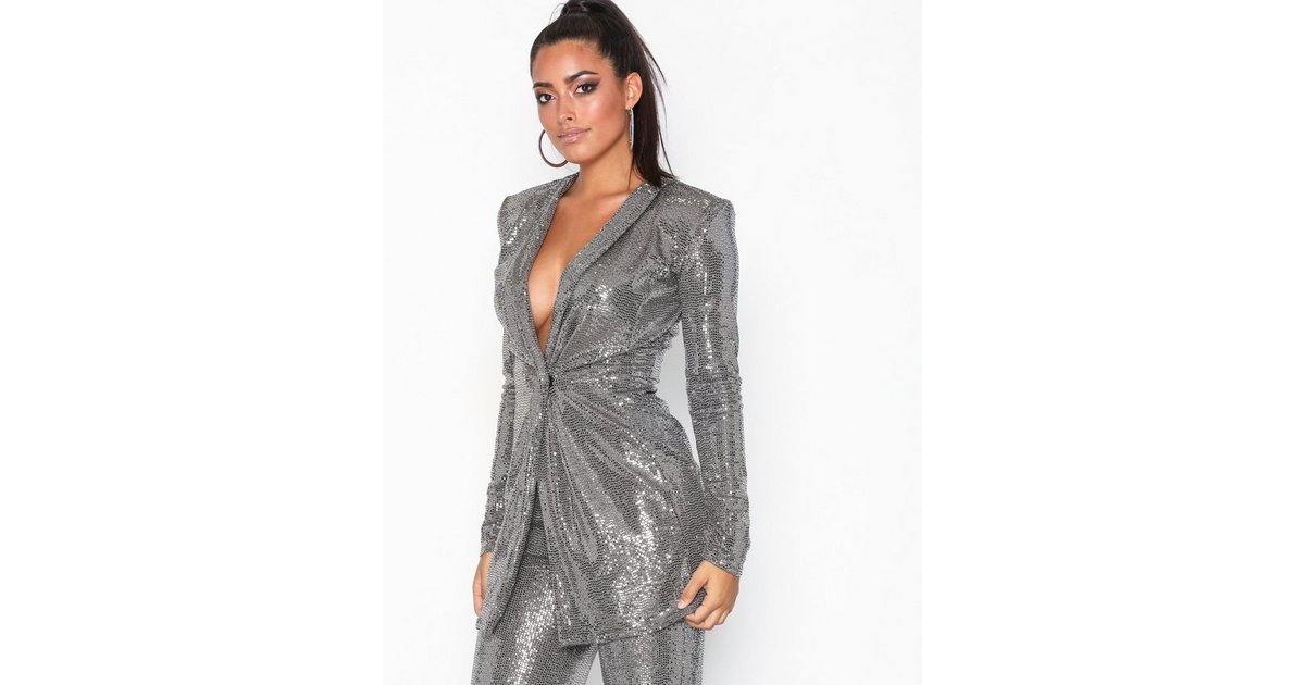 Silver sequin blazer on sale dress