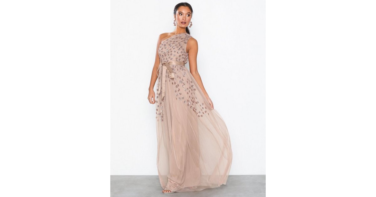 Maya one shoulder 2025 embellished maxi dress