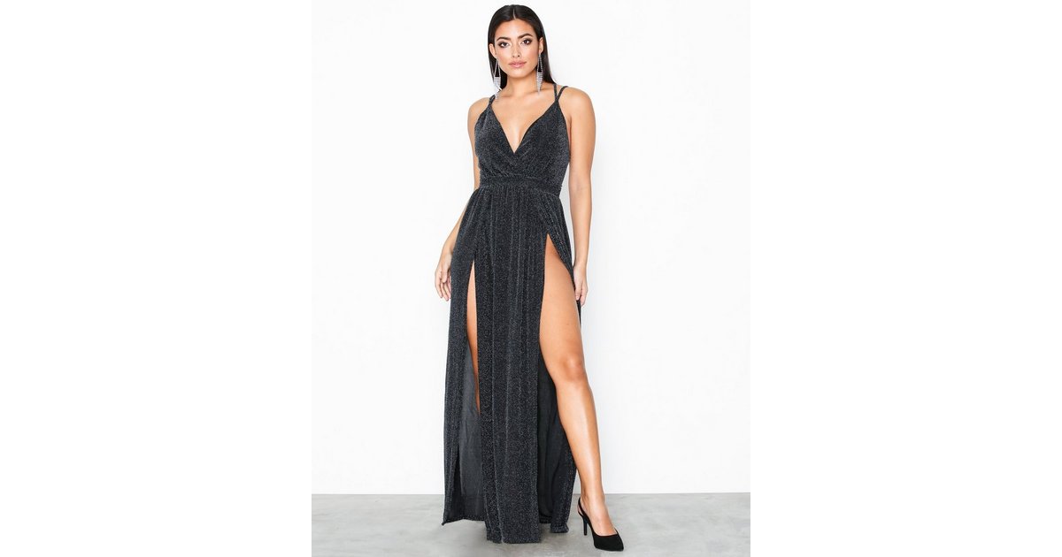 Buy Nelly Double Slit Maxi Dress - Black