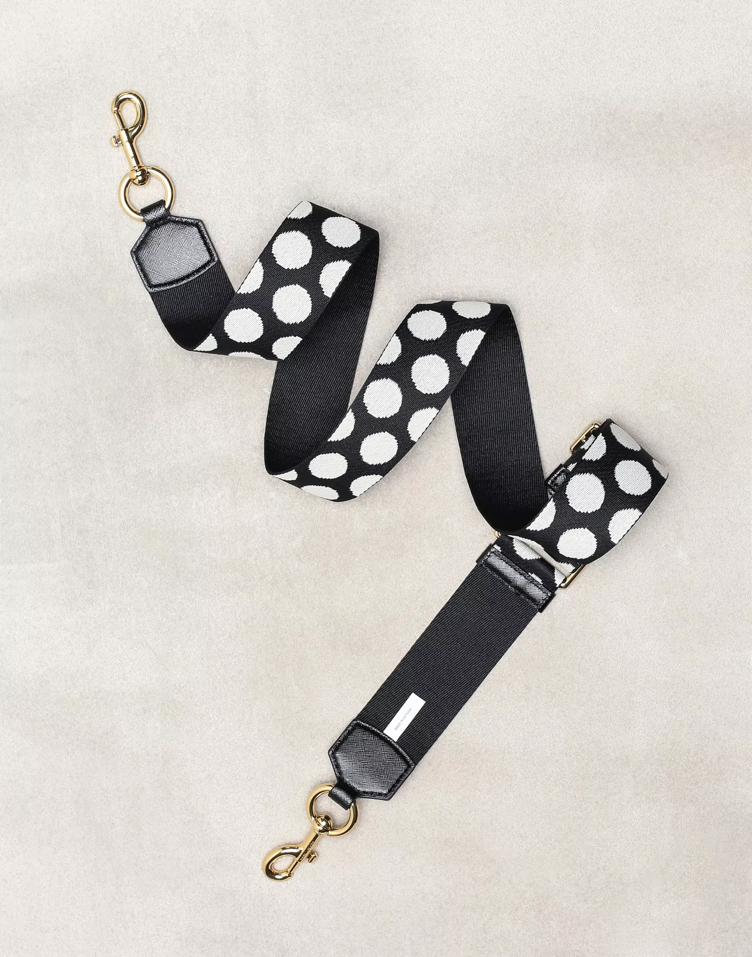 Marc Jacobs The Logo Webbing Dot Snapshot Strap Black/Gold