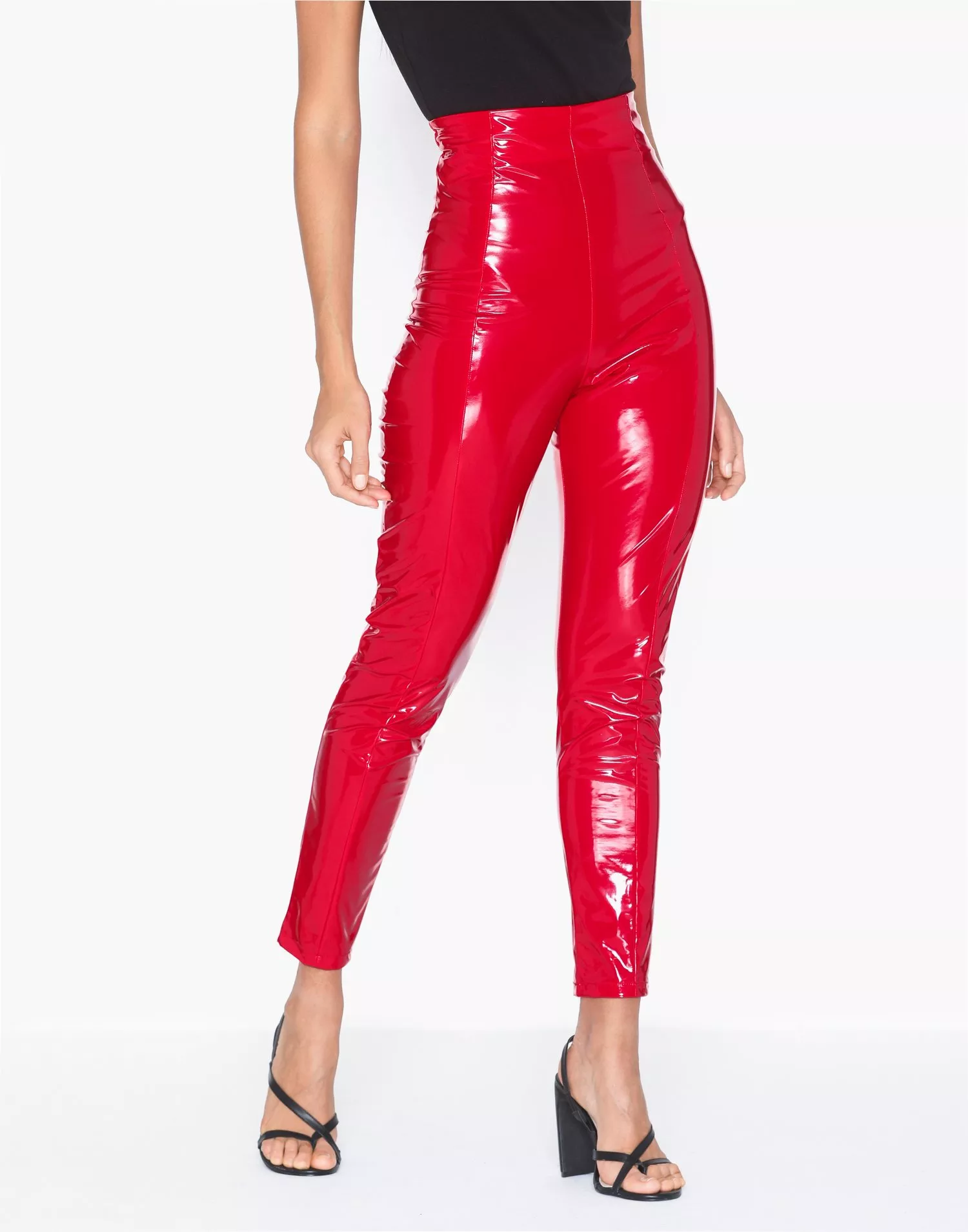 Image of: Red PVC pants