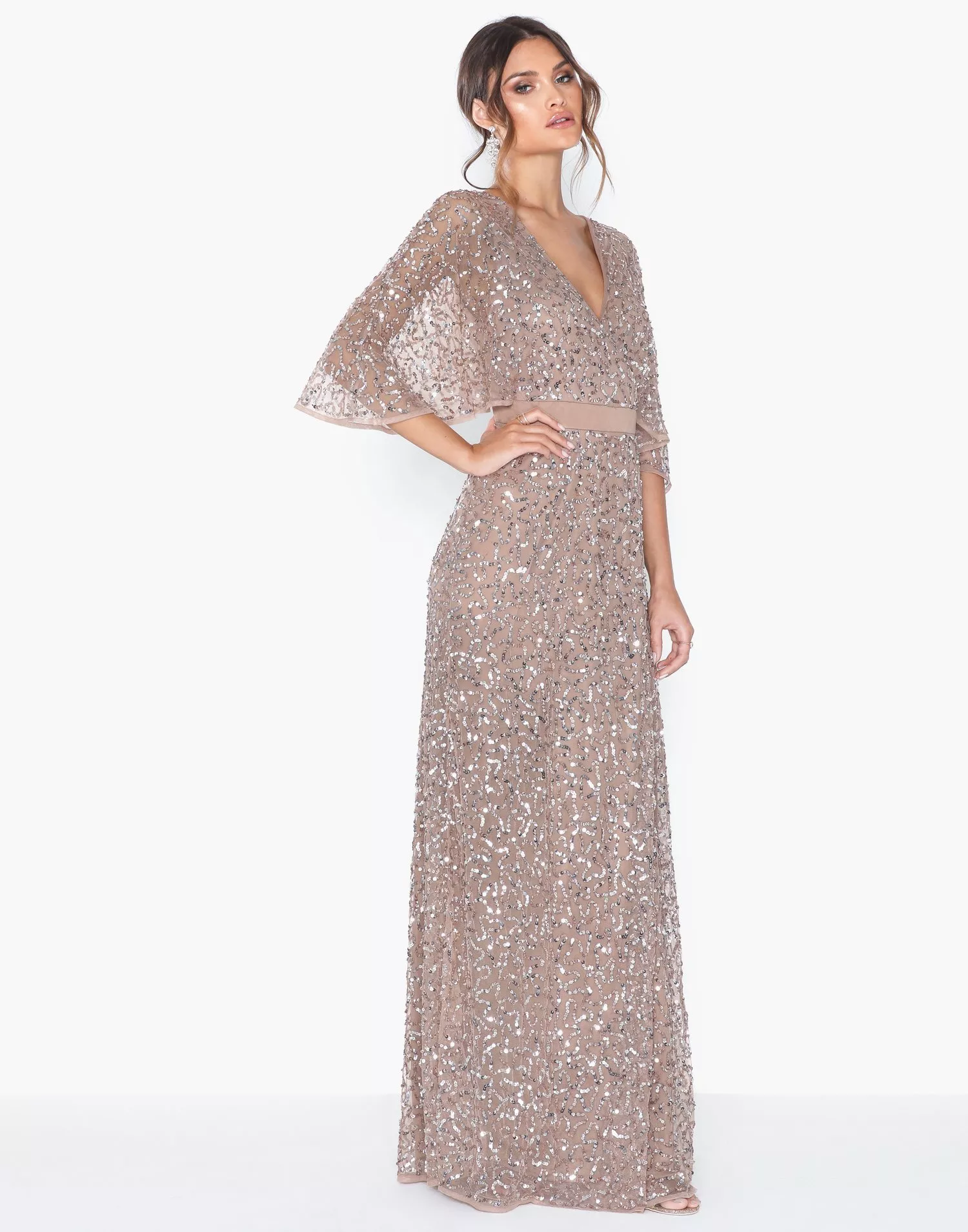 Delicate sequin hot sale maxi dress