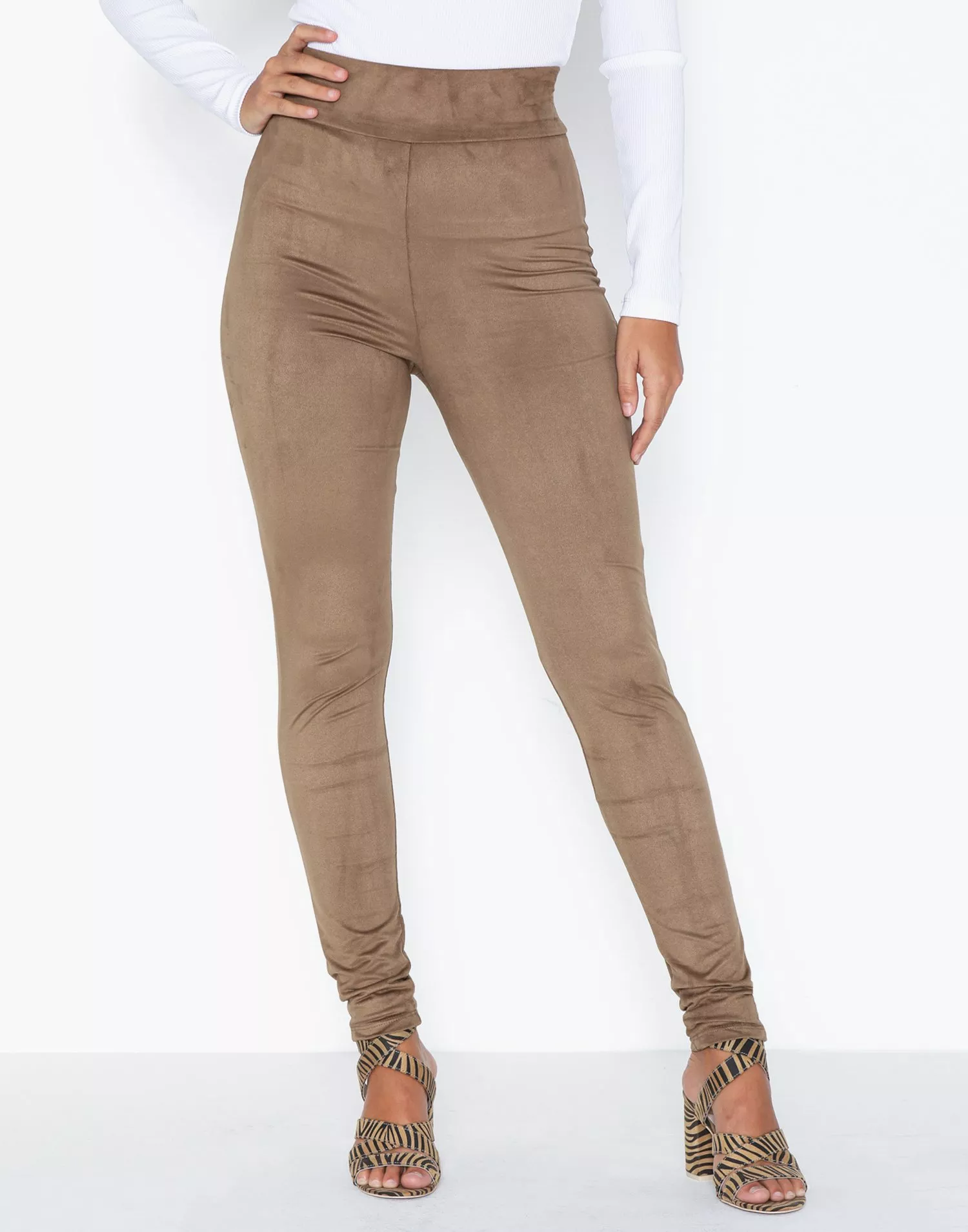 High waisted hot sale suede pants