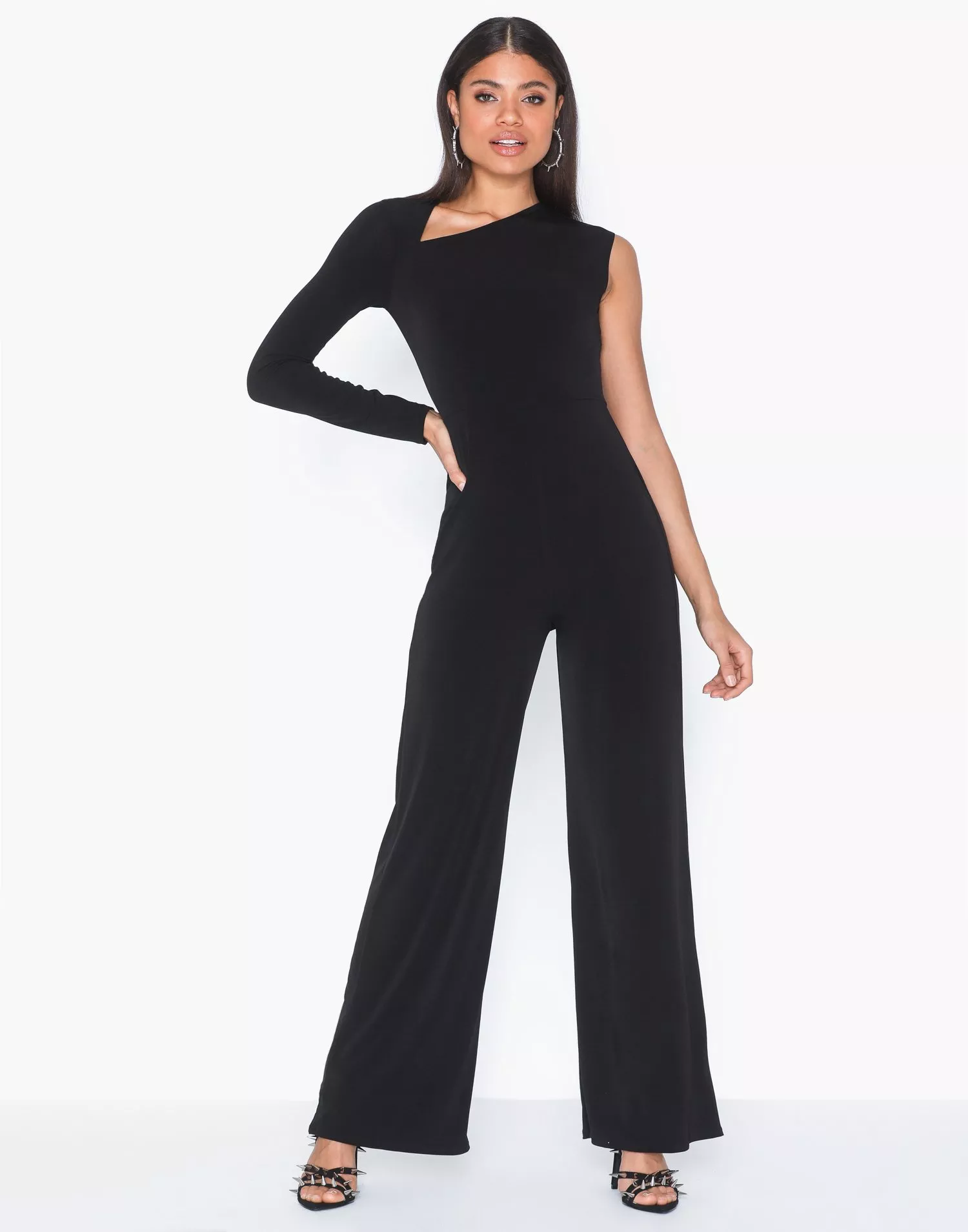 Buy Nelly Asymmetric Cut Jumpsuit Black