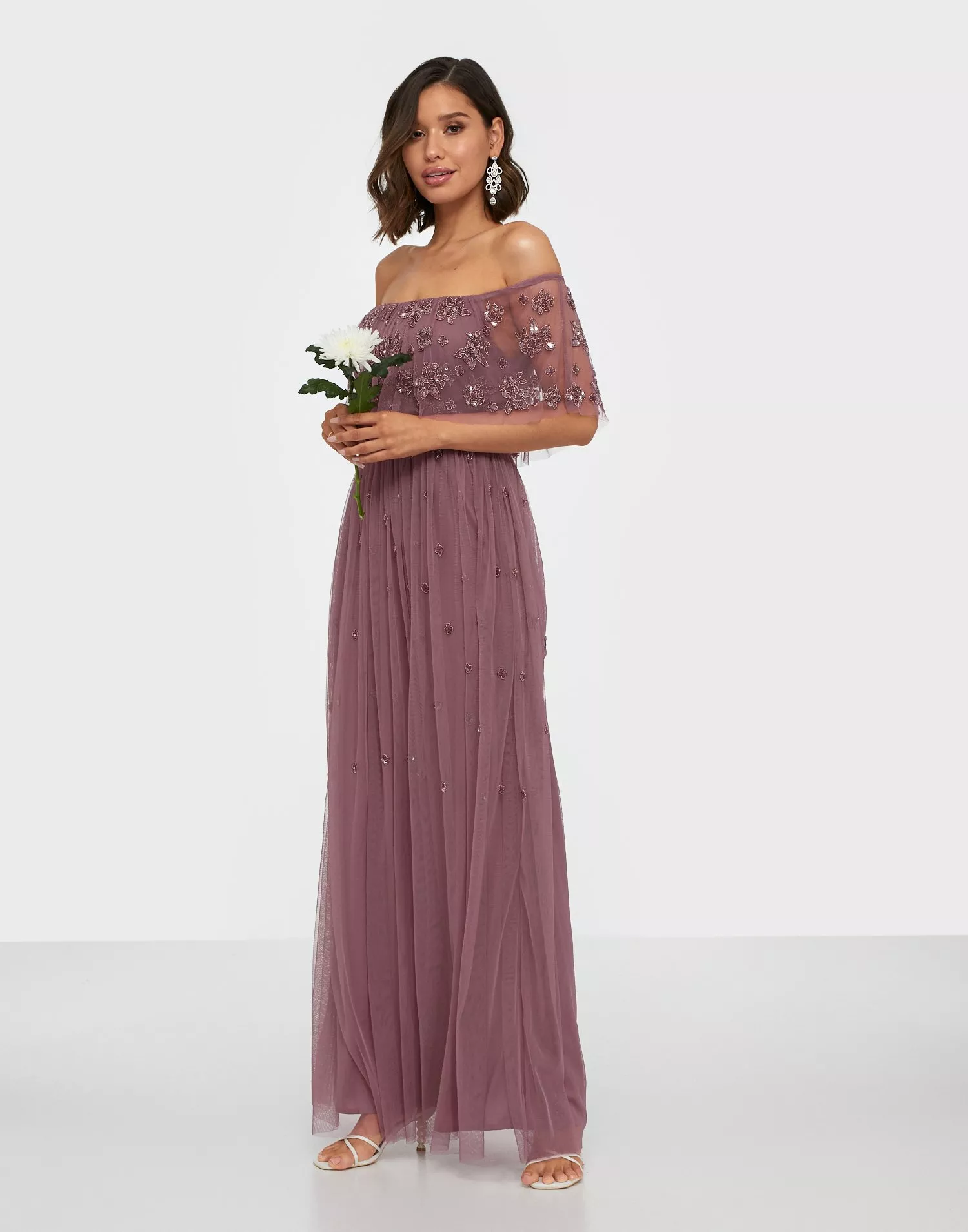 Maya embellished outlet bardot maxi dress