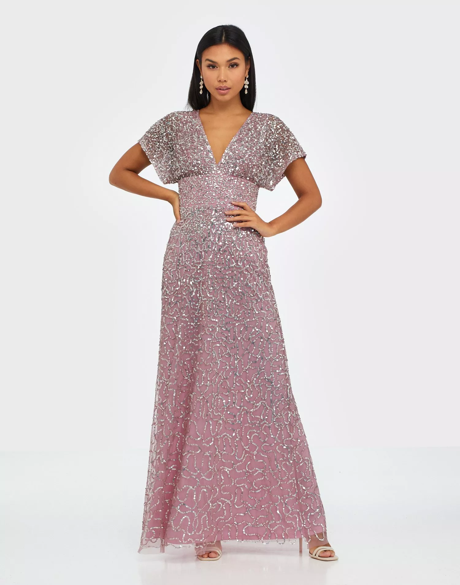 Buy Maya All Over Embellished Maxi Dress Pink Nelly