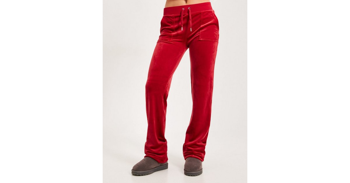 Red JUICY COUTURE Diamante Velour Track Pants