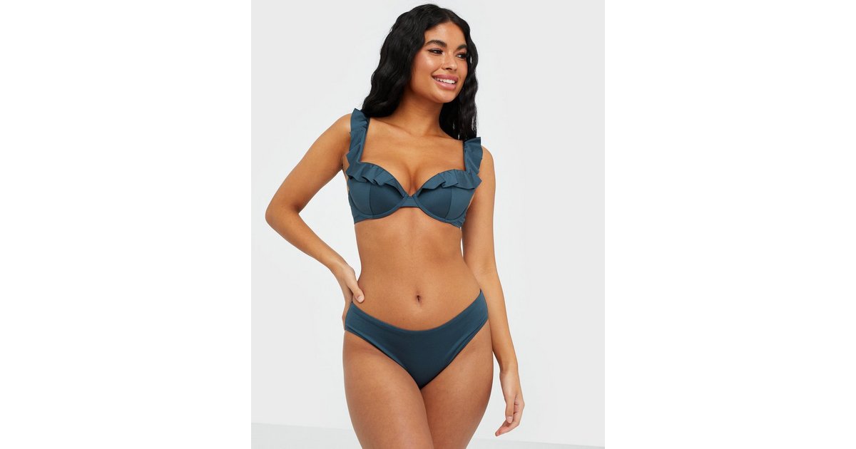 Buy Lindex Esther Frill Bikini Bra - Dusty Blue