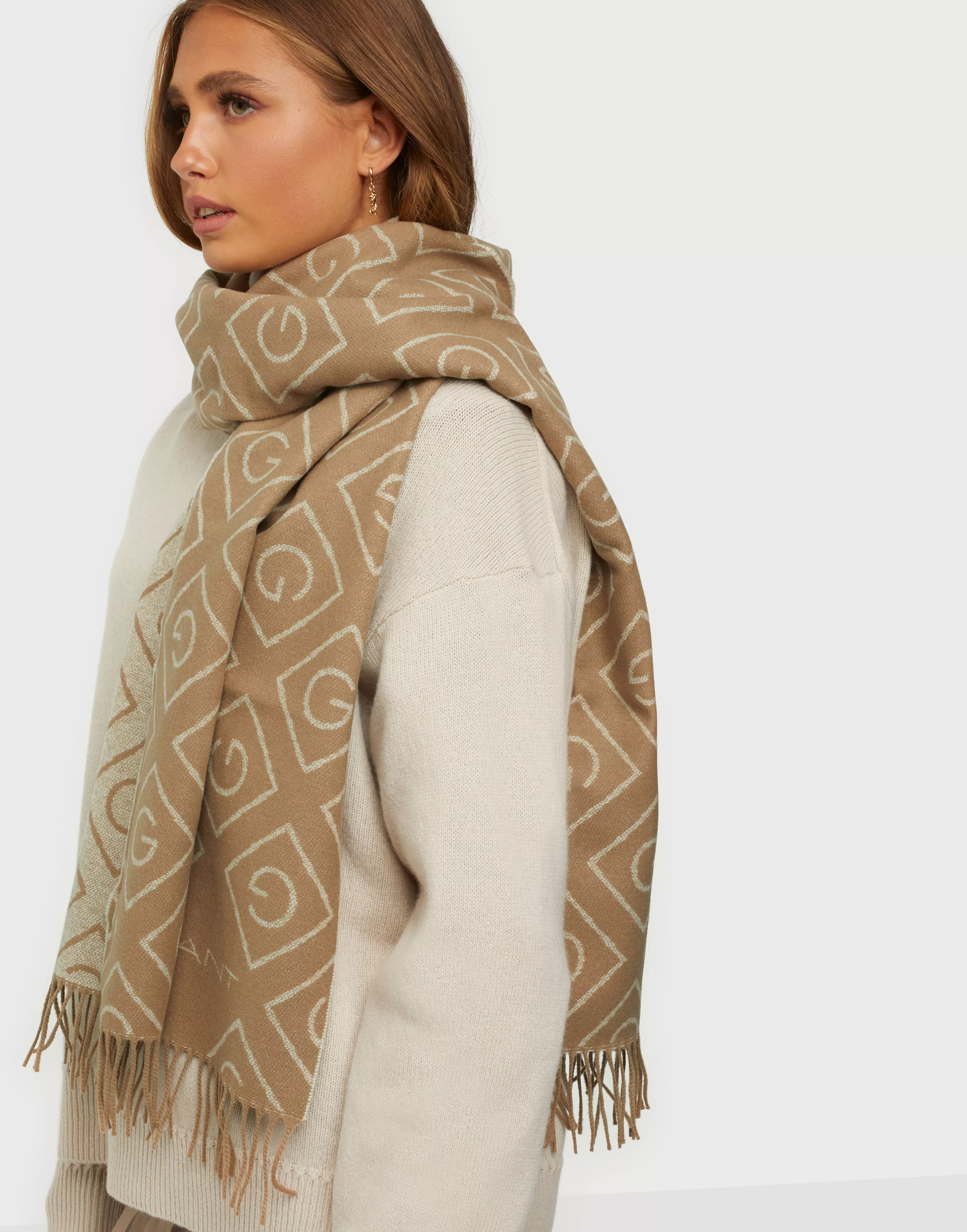 Buy SCARF WOOL Gant Khaki D1. G ICON -