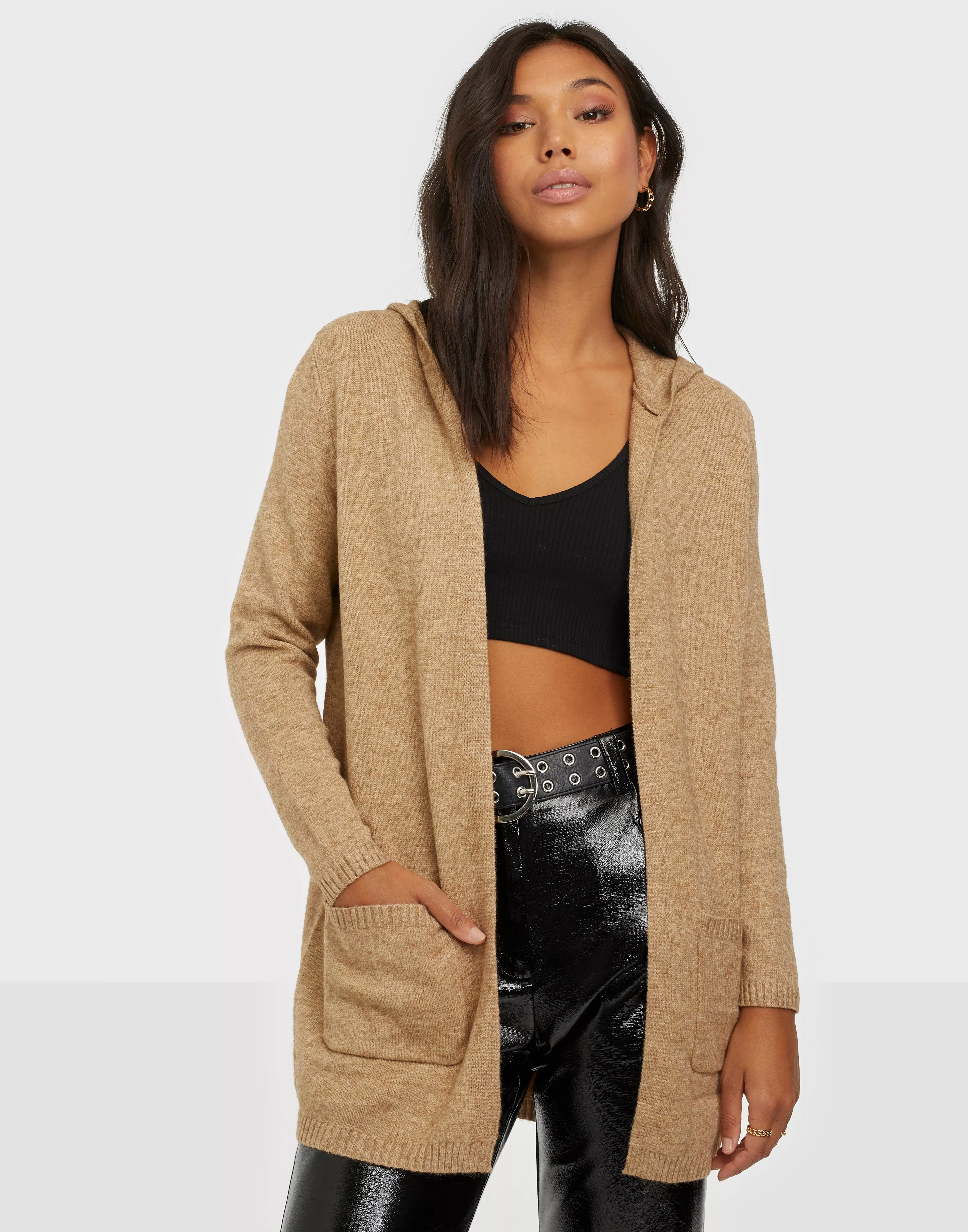 Buy Only ONLLESLY L/S HOOD CARDIGAN KNT NOOS - Toasted Coconut