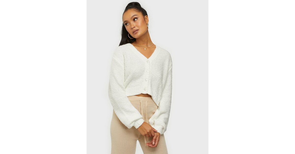 Fuzzy cardigan outlet cropped