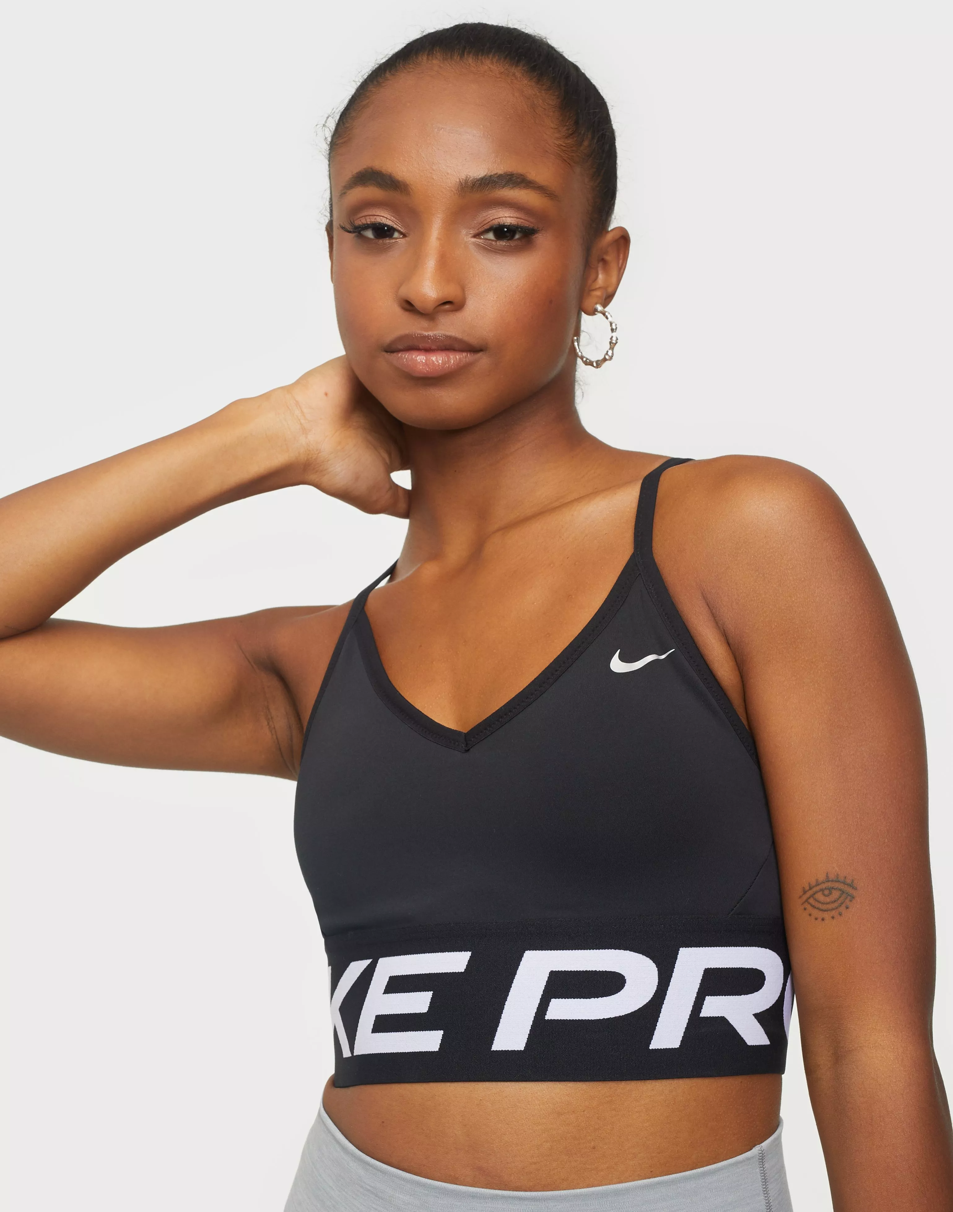 Buy Nike W NK INDY PRO CN LONG LINE BRA - Black/White