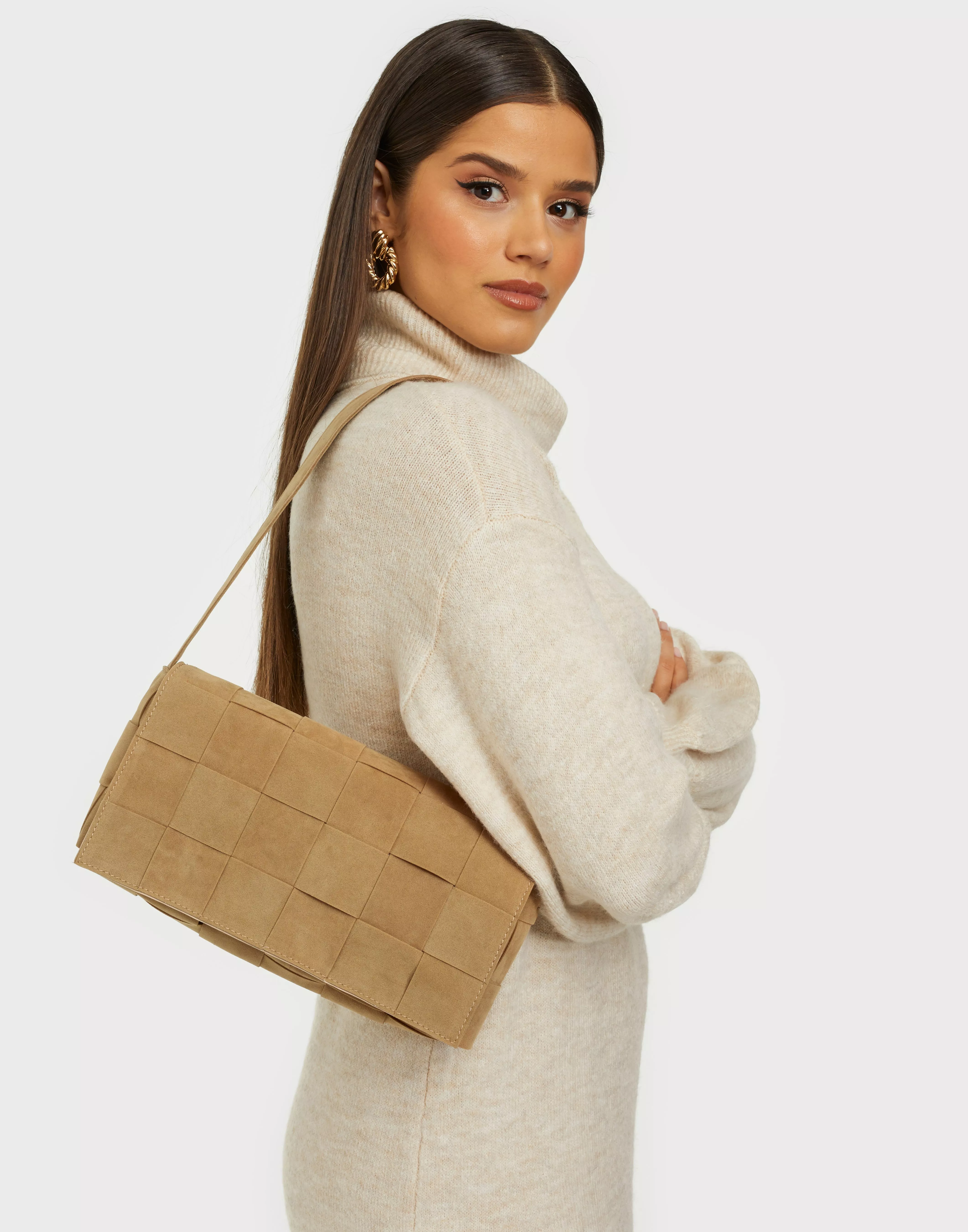 Buy Nelly Say No More Suede Bag - Dark Beige | Nelly.com