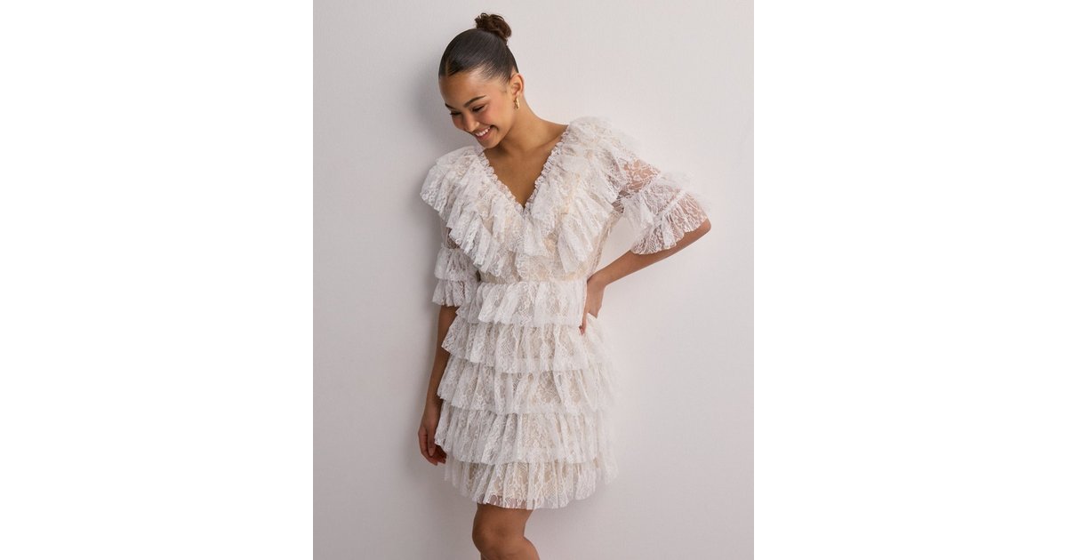 Buy Daffodil Ivanka Lace V Neck Midi Dress - Forever New