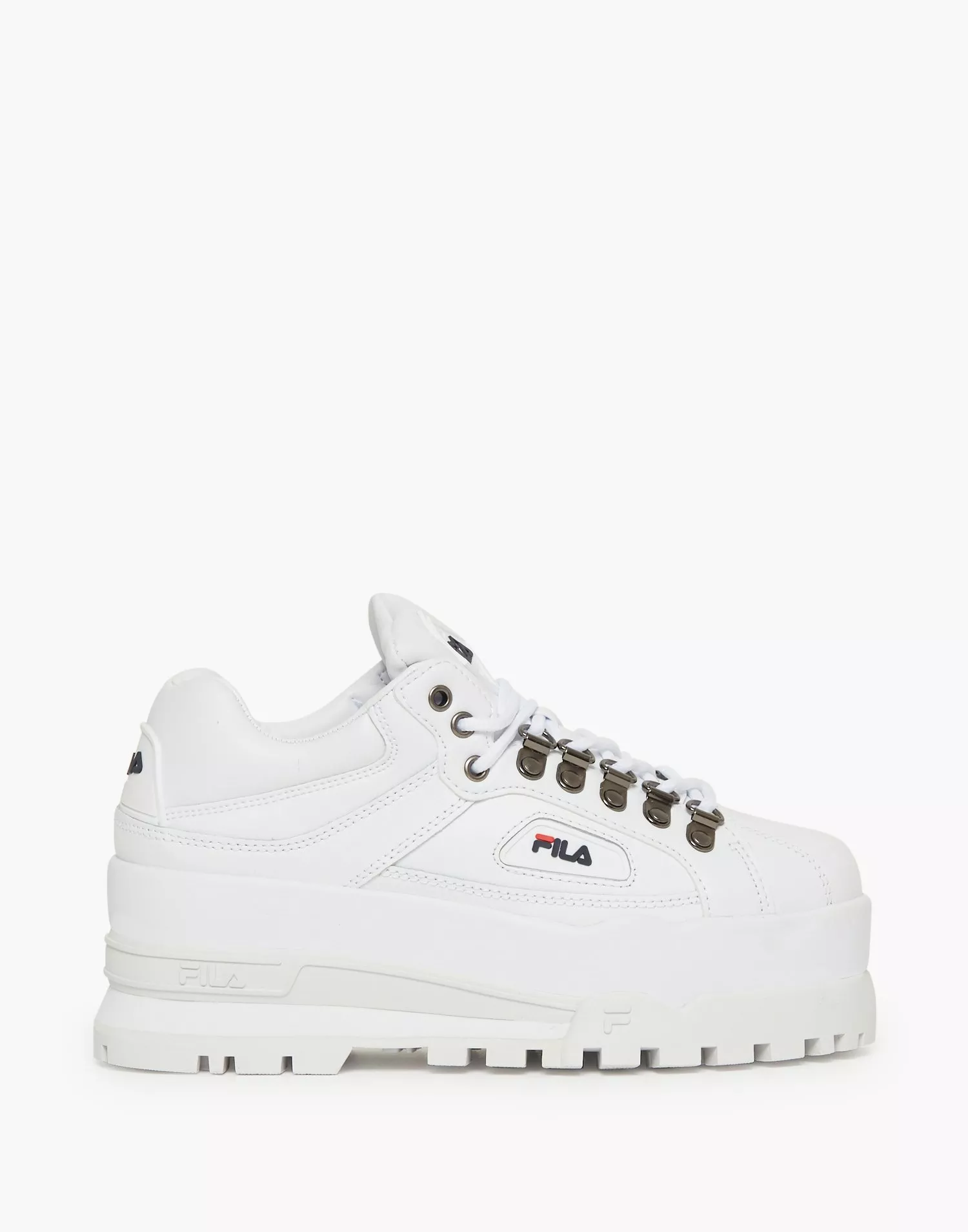 Fila trailblazer wedge on sale platform sneaker in white