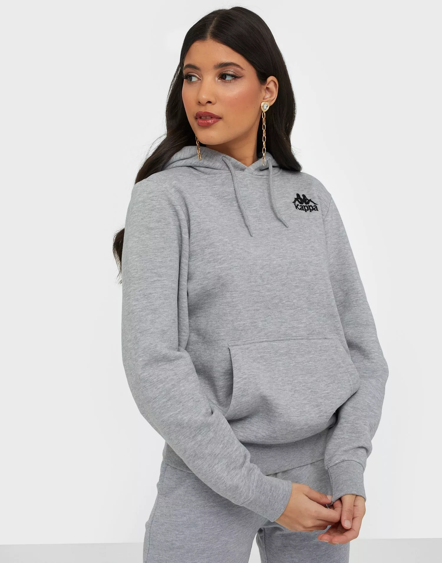 Kappa overhead hoodie with logo taping in black, ASOS