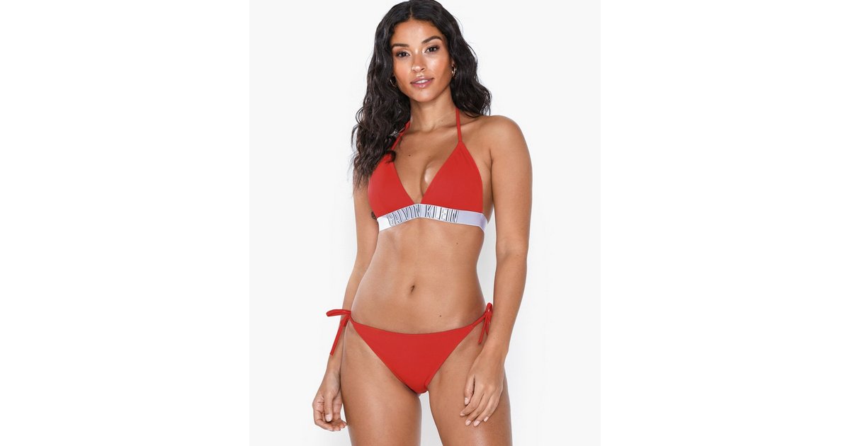 Calvin klein hotsell bikini top red