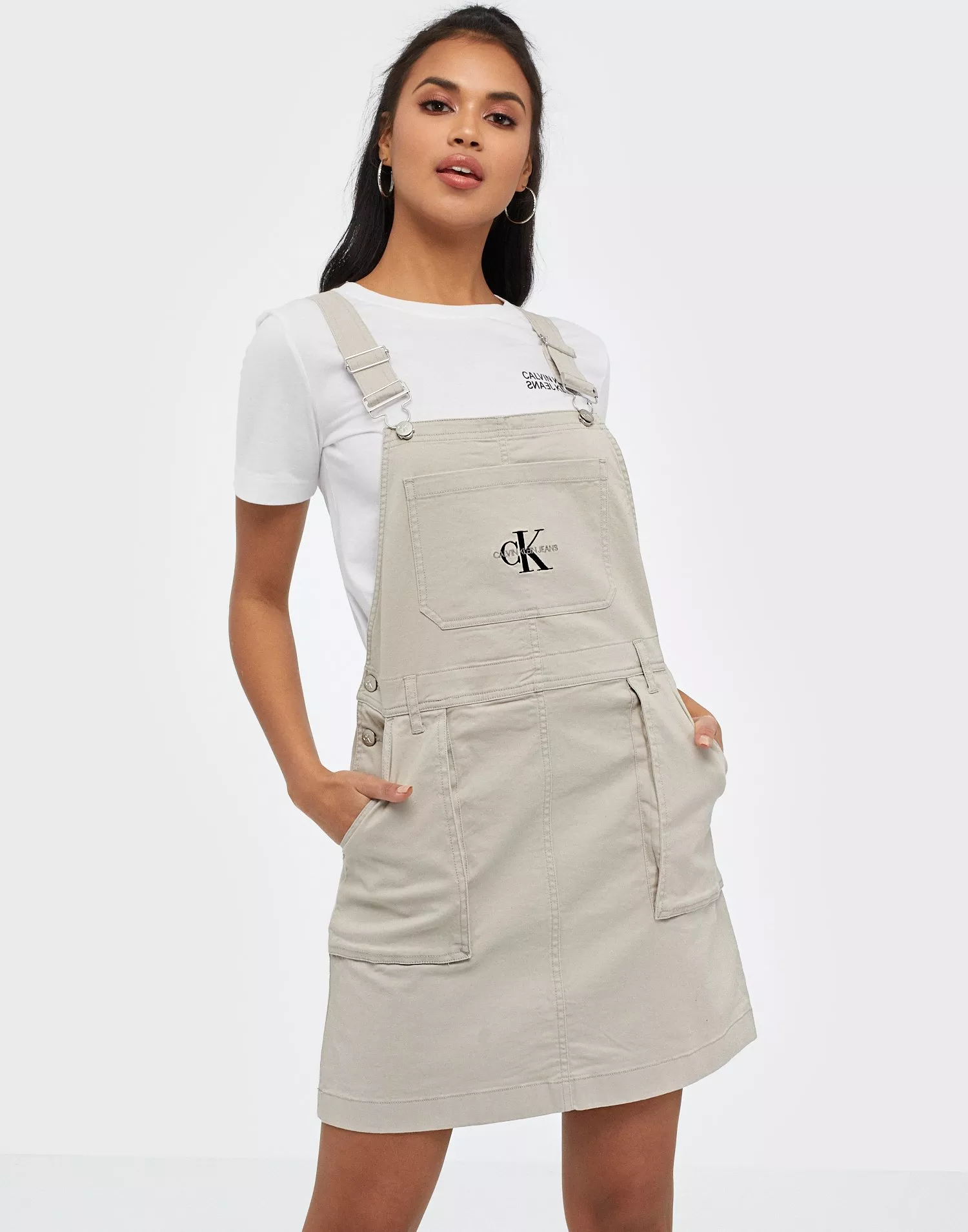 Buy Calvin Klein Jeans UTILITY DUNGAREE DRESS Grey Nelly