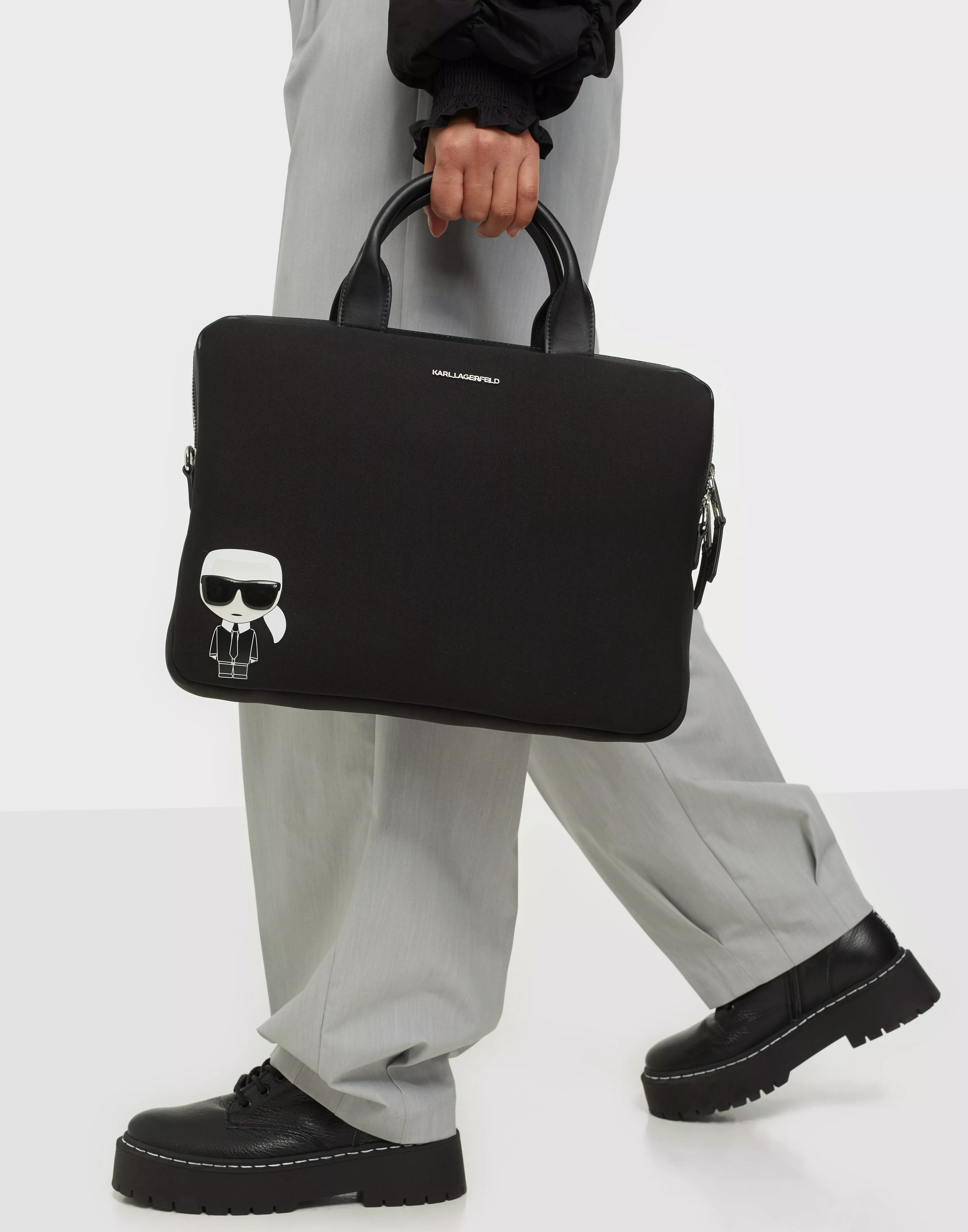 Men's K/IKONIK NYLON LAPTOP POUCH by KARL LAGERFELD