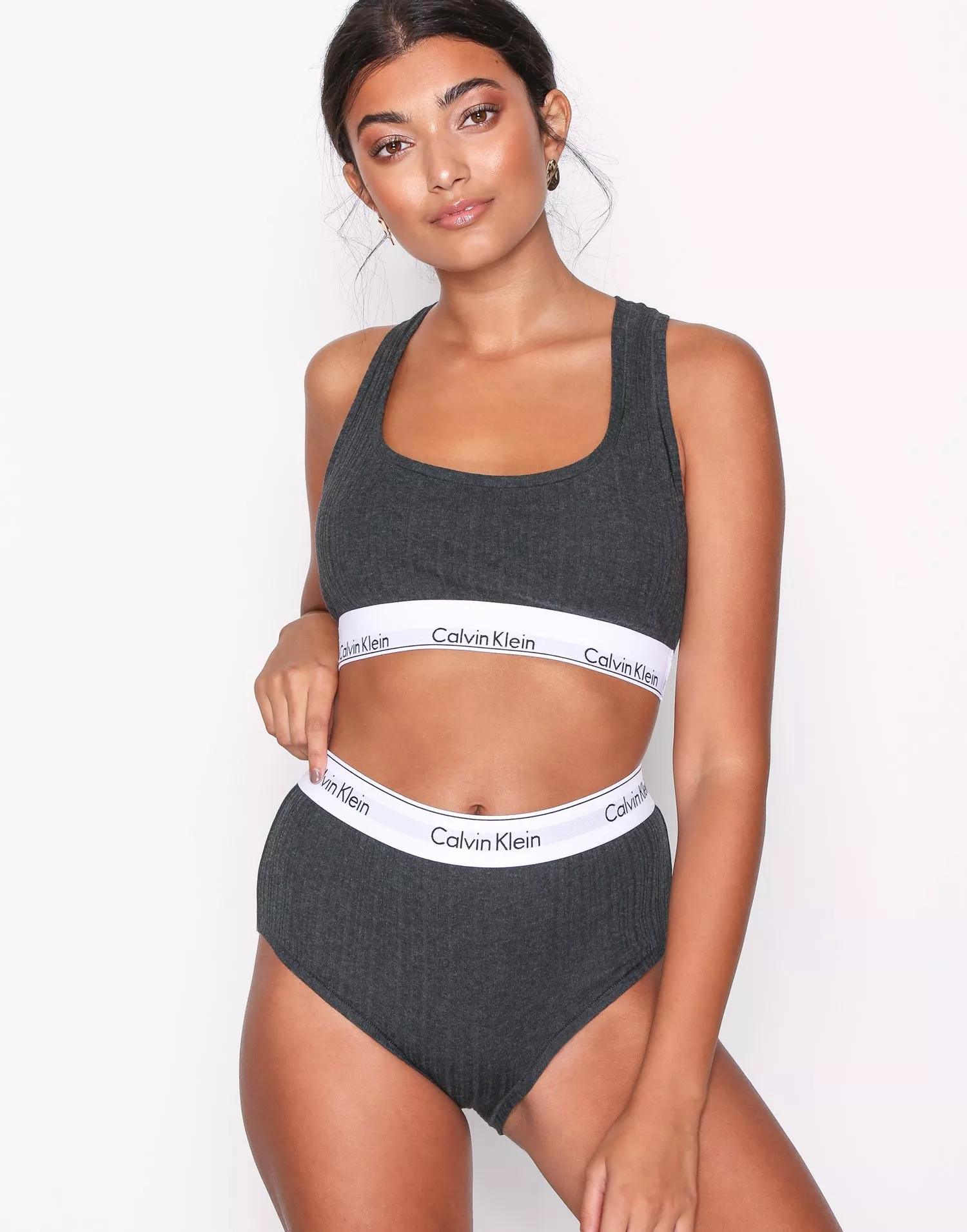 Buy Calvin Klein Underwear High Waist Bikini - Charcoal 