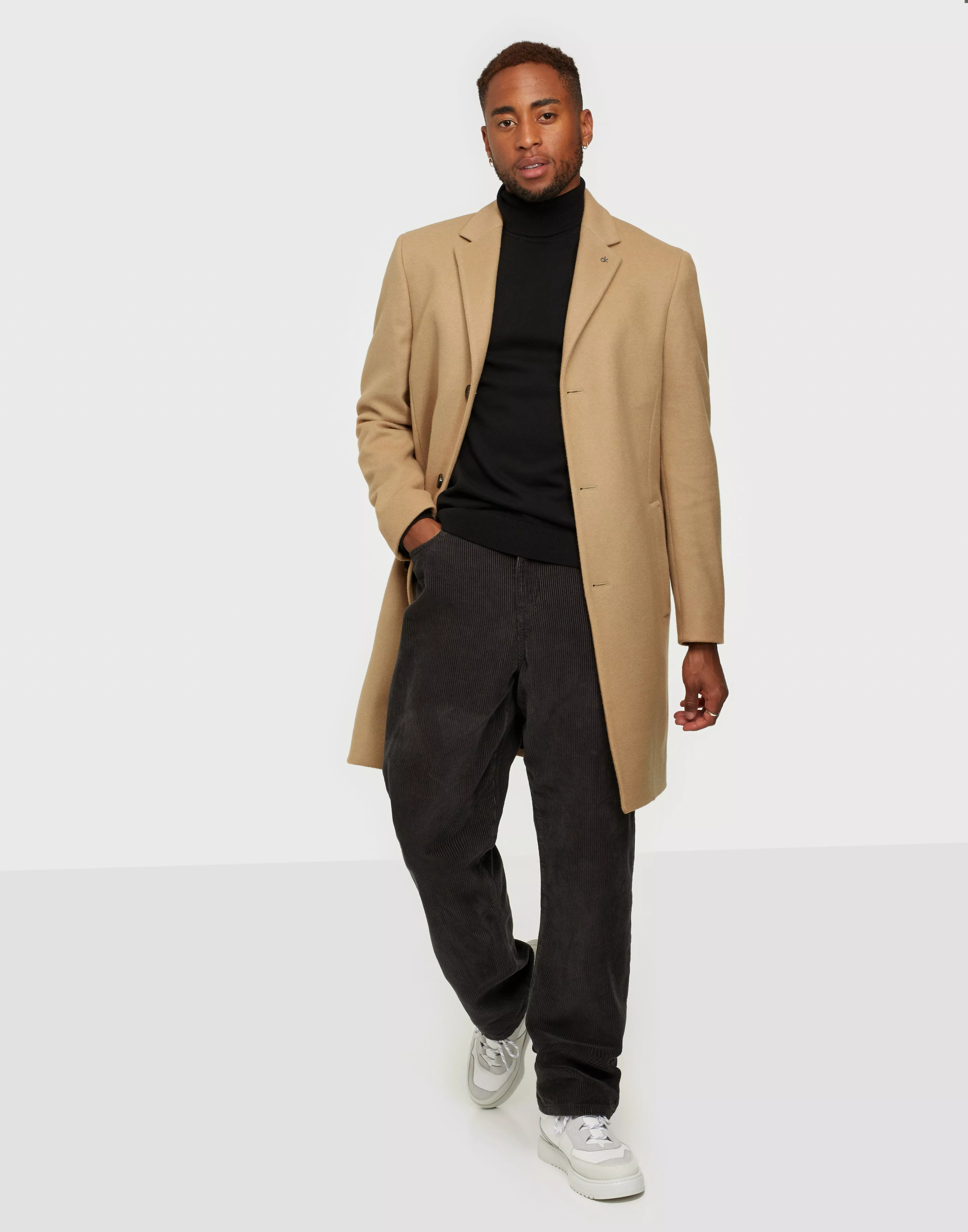Buy Calvin Klein WOOL CASHMERE CROMBIE COAT Beige