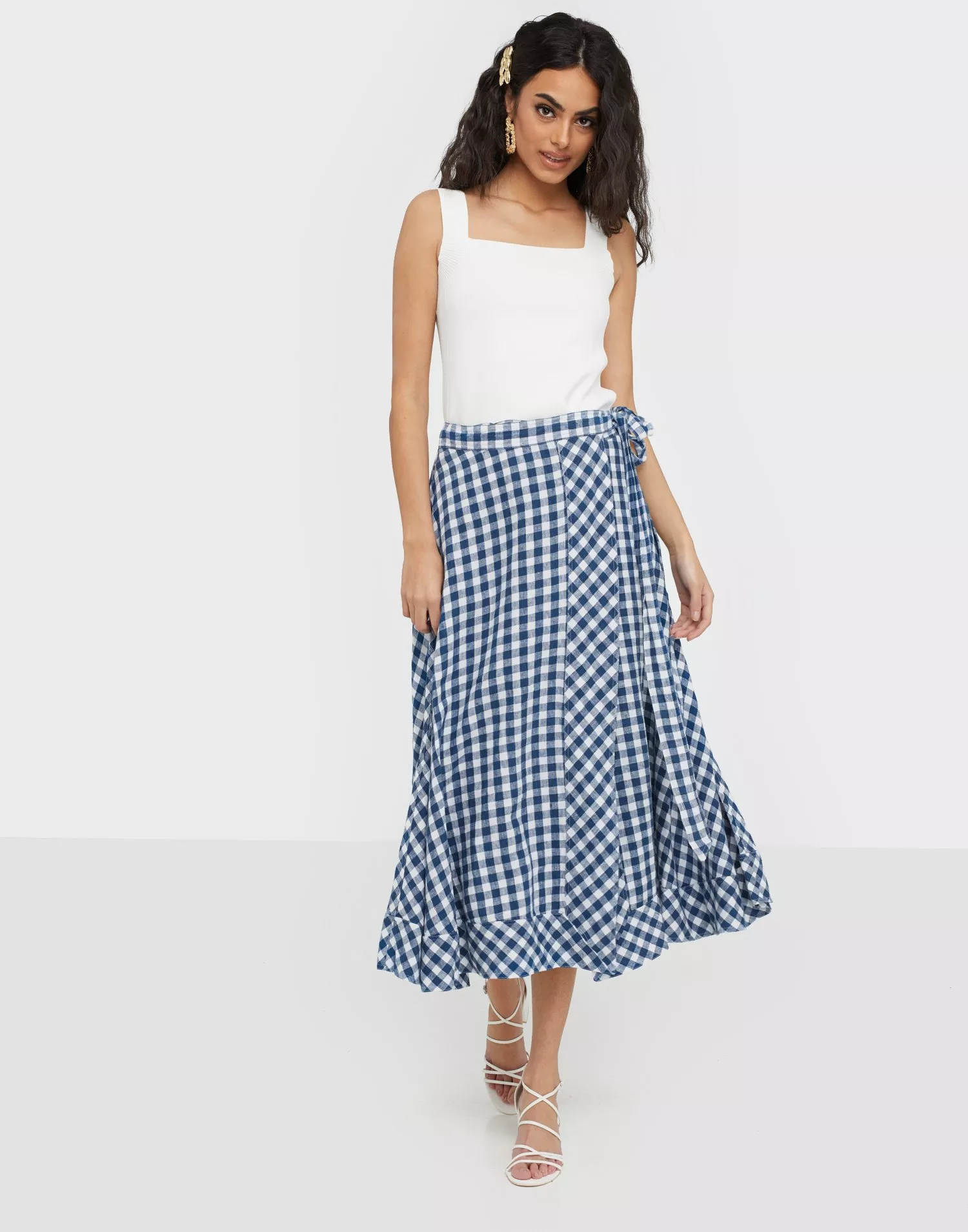 Gingham 2025 linen skirt