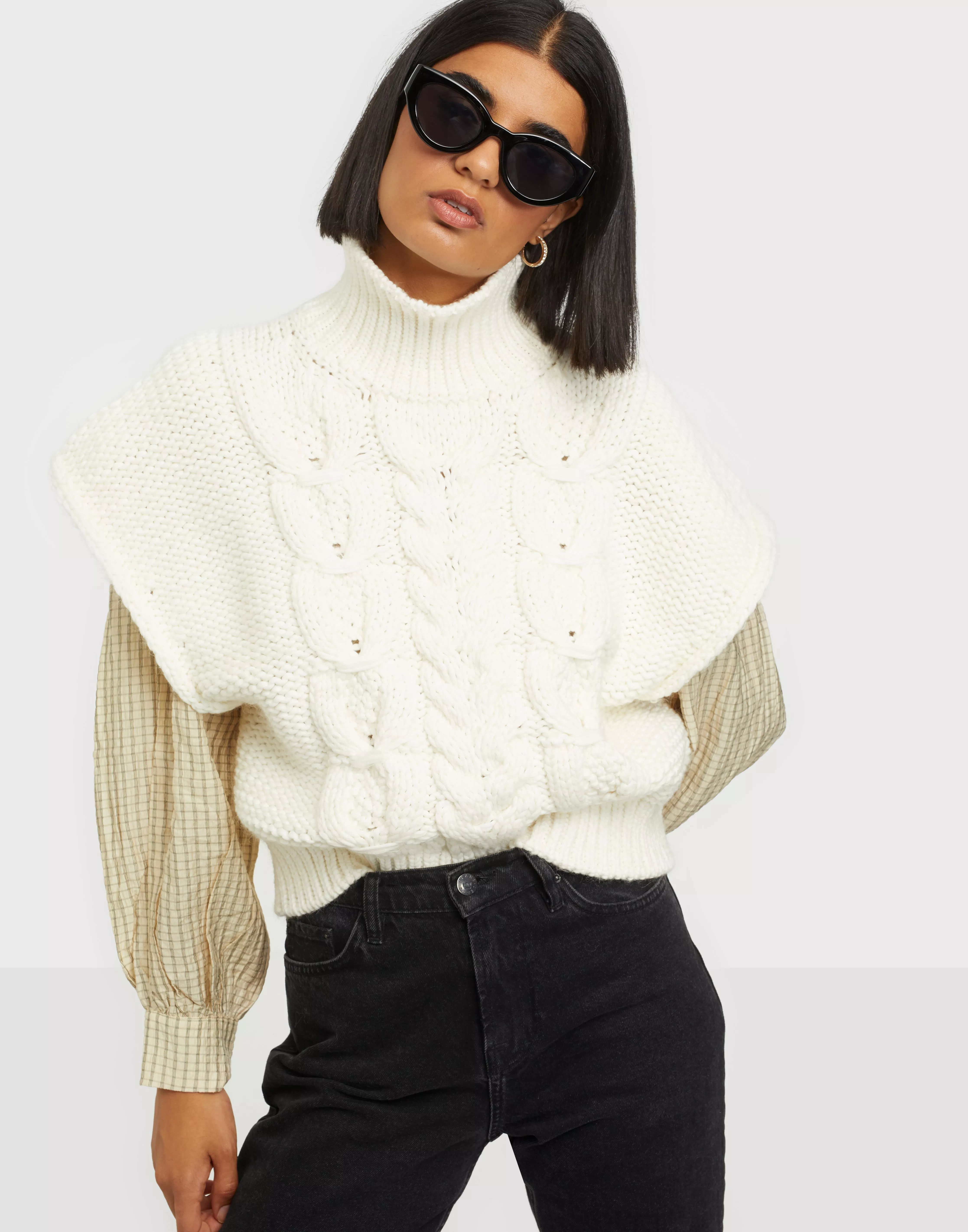 Buy Nelly Slouchy Rib Knit Sweater - Offwhite