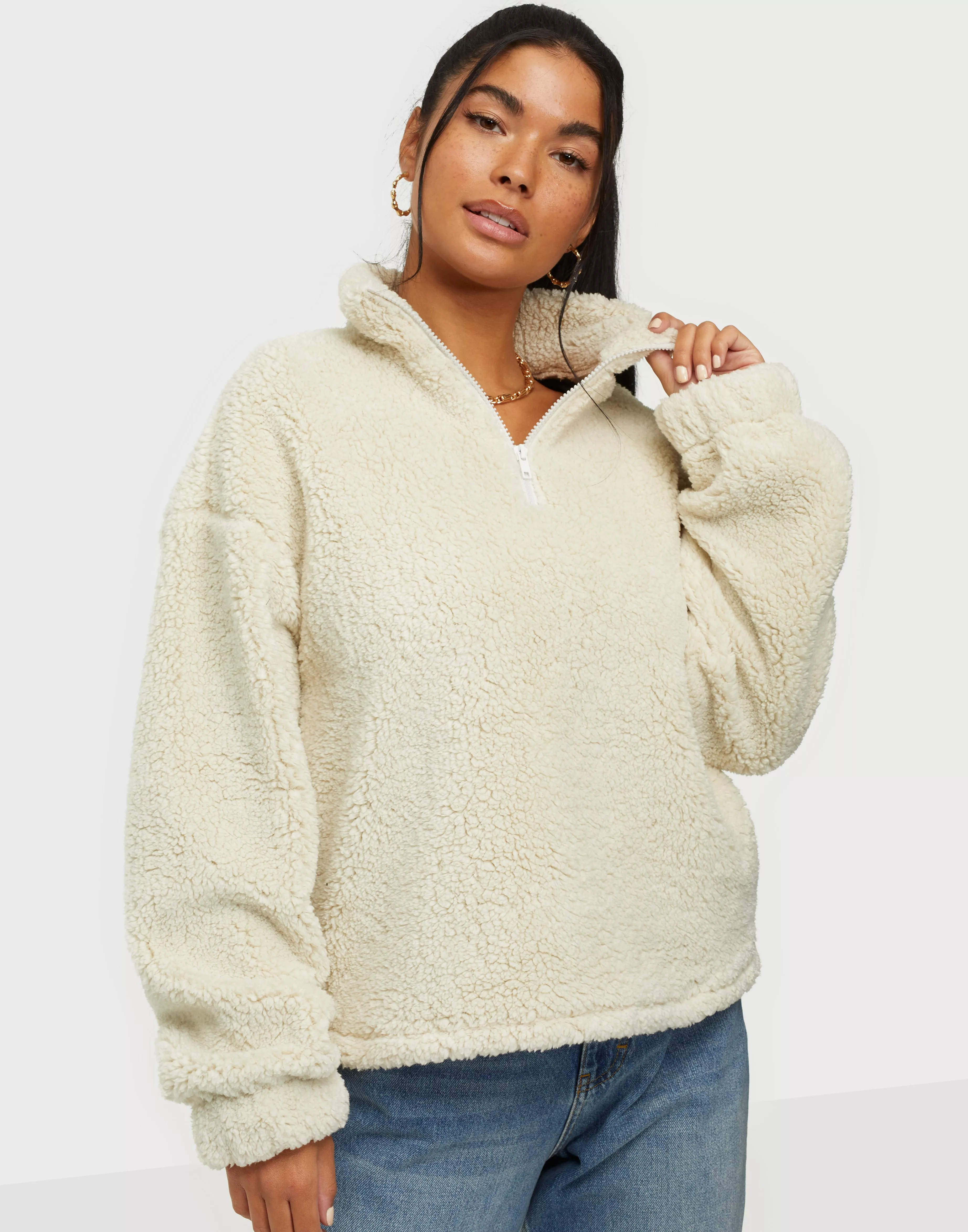 Teddy half store zip sweater