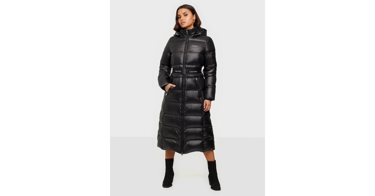 Calvin klein lofty belted best sale maxi coat