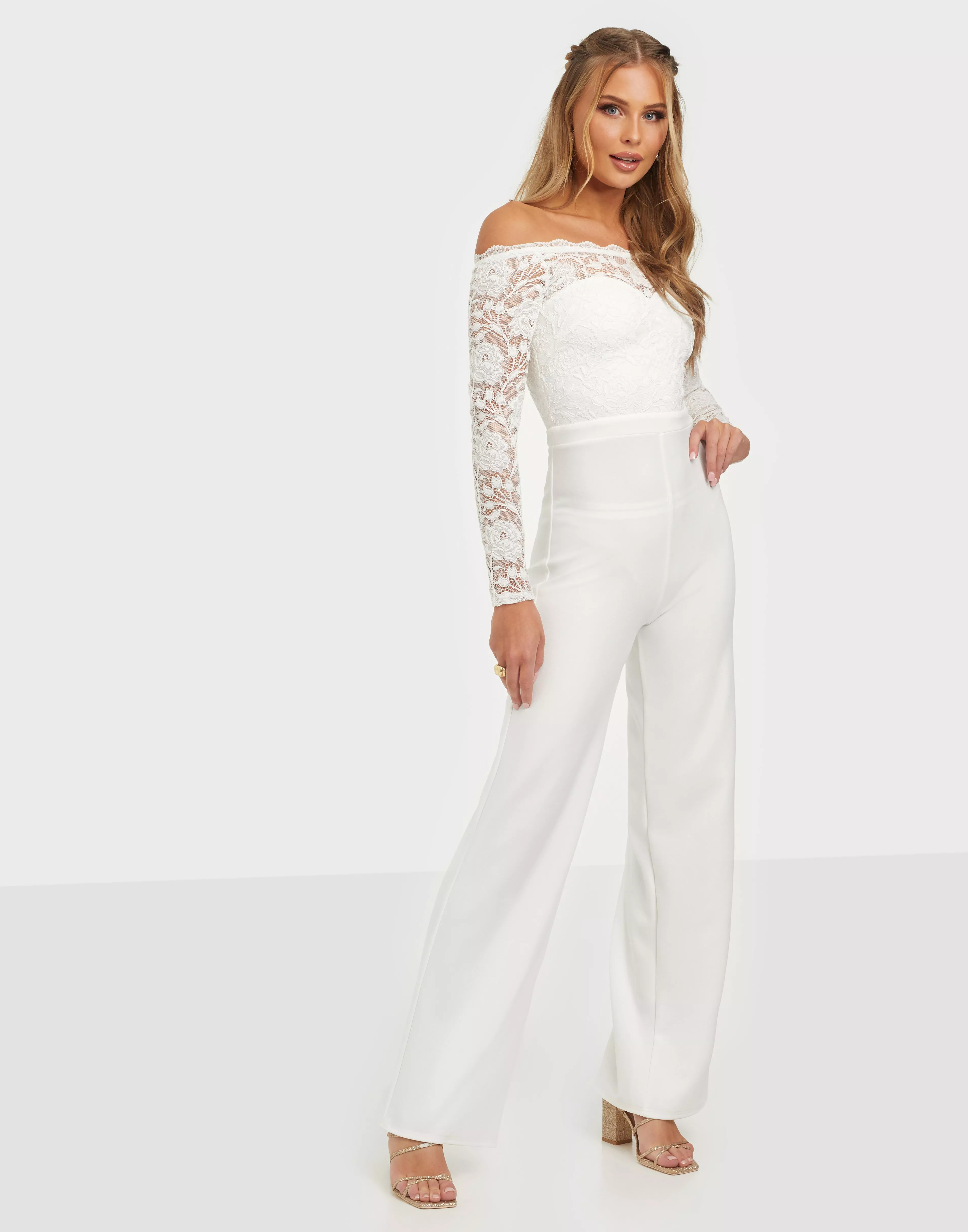 Jumpsuit white cheap off shoulder