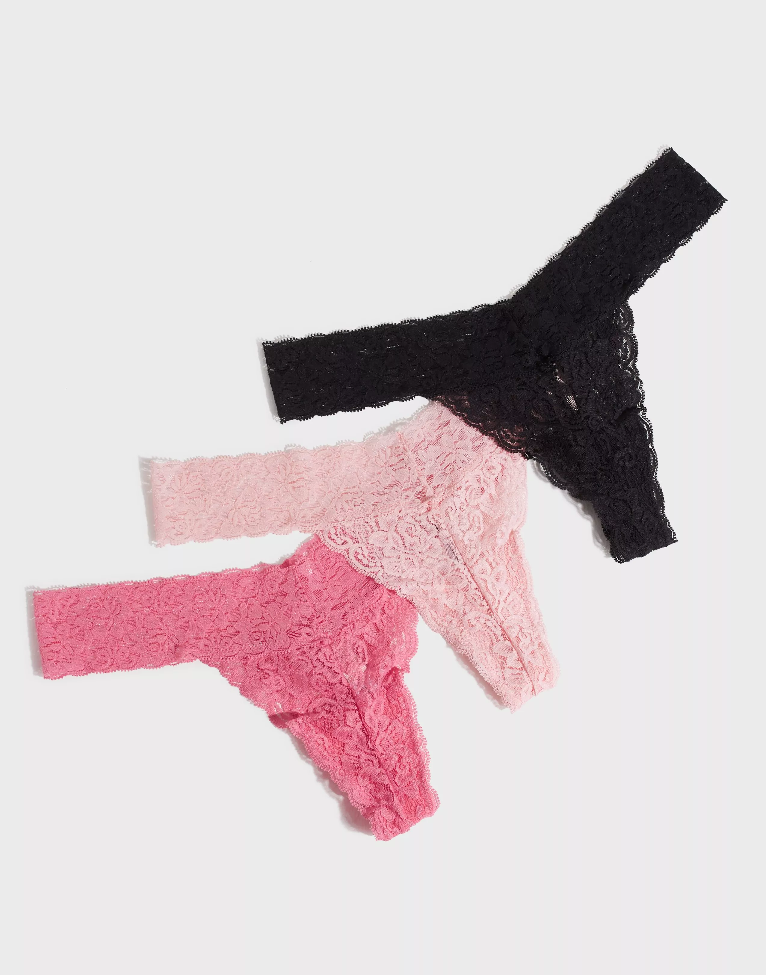 Buy Nelly What I Like Thong 3-pack - Black/Pink