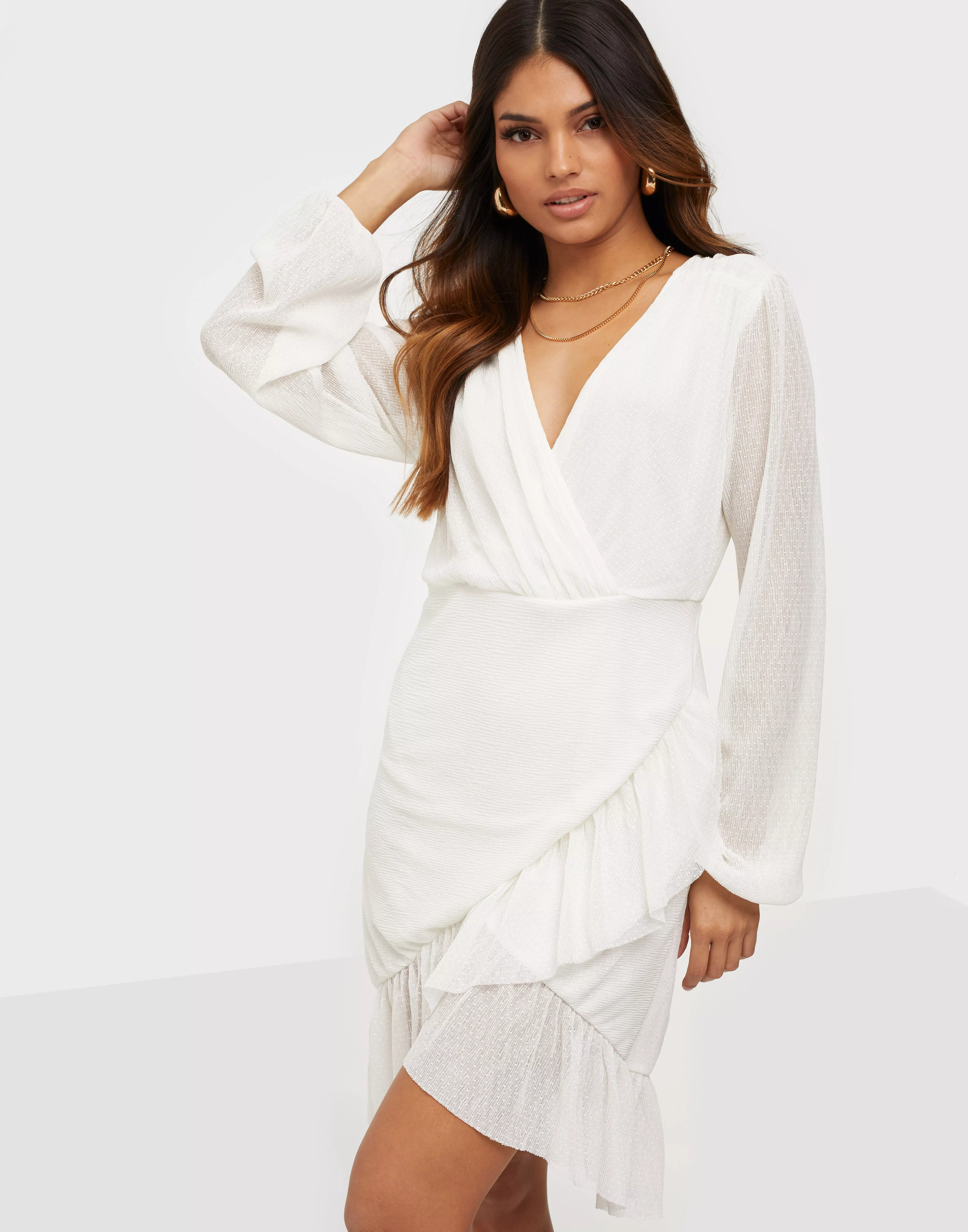 Buy Vila VIANDREA L/S DRESS/DC - Cloud Dancer | Nelly.com