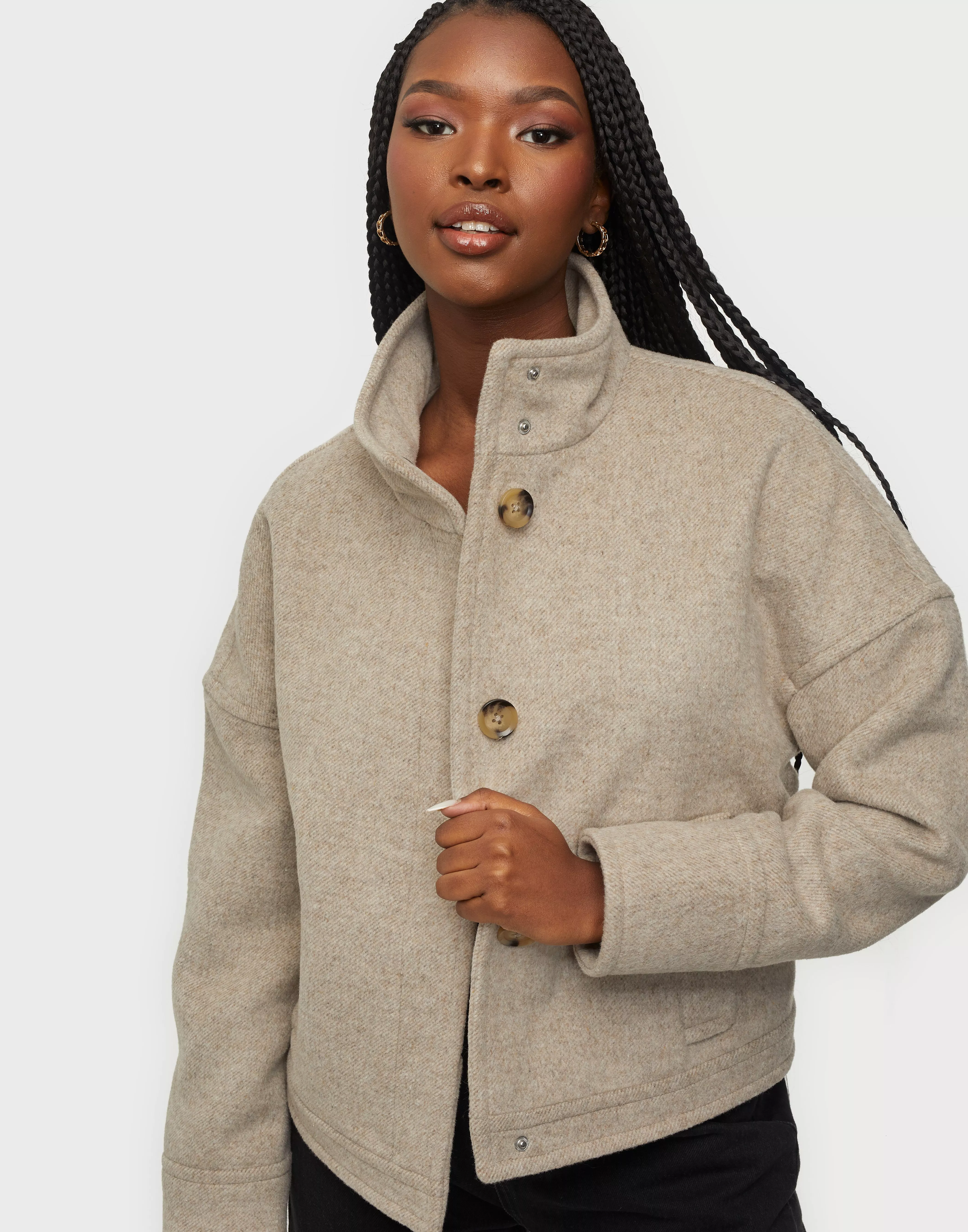 Short wool 2025 jacket womens