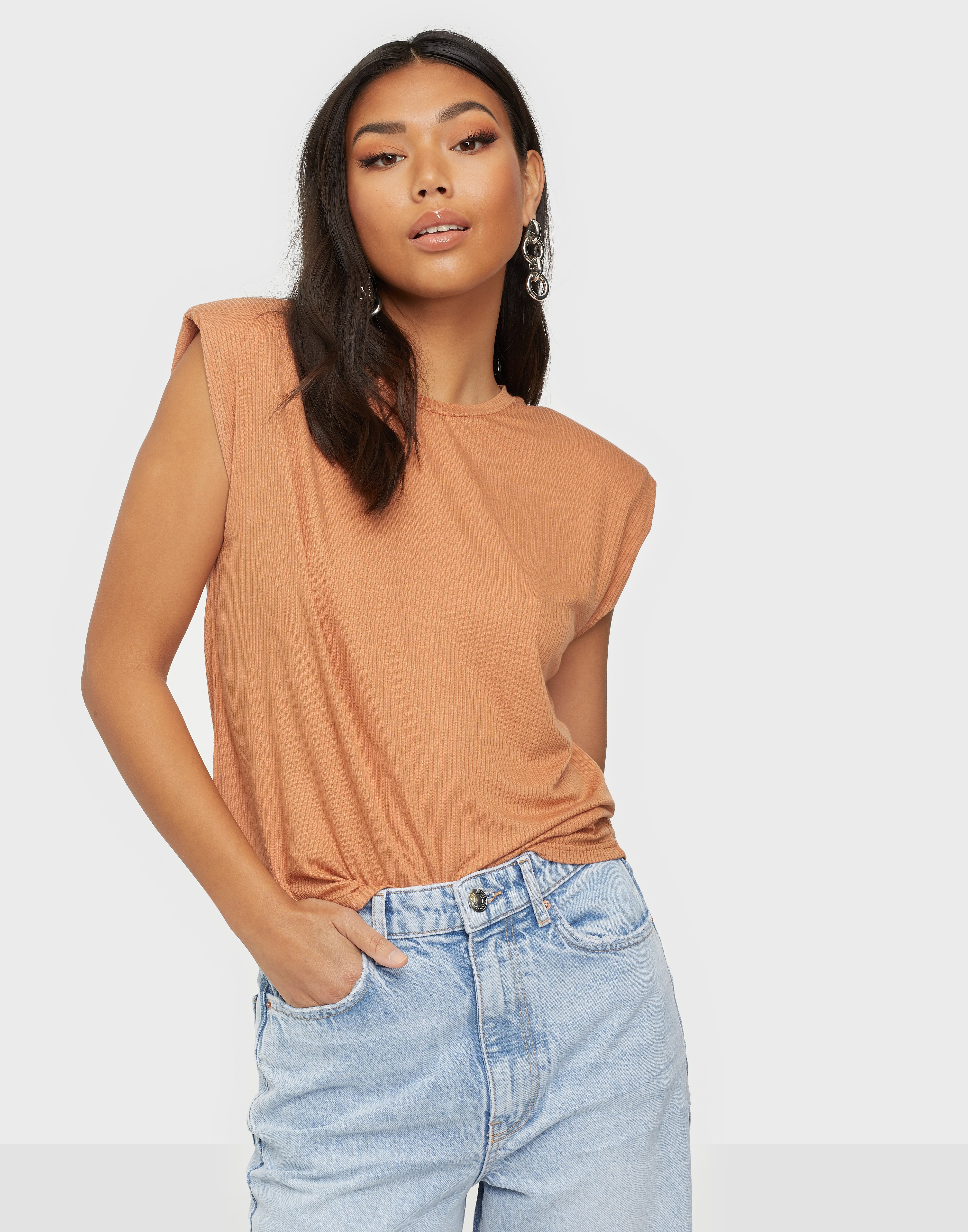 padded shoulder tops