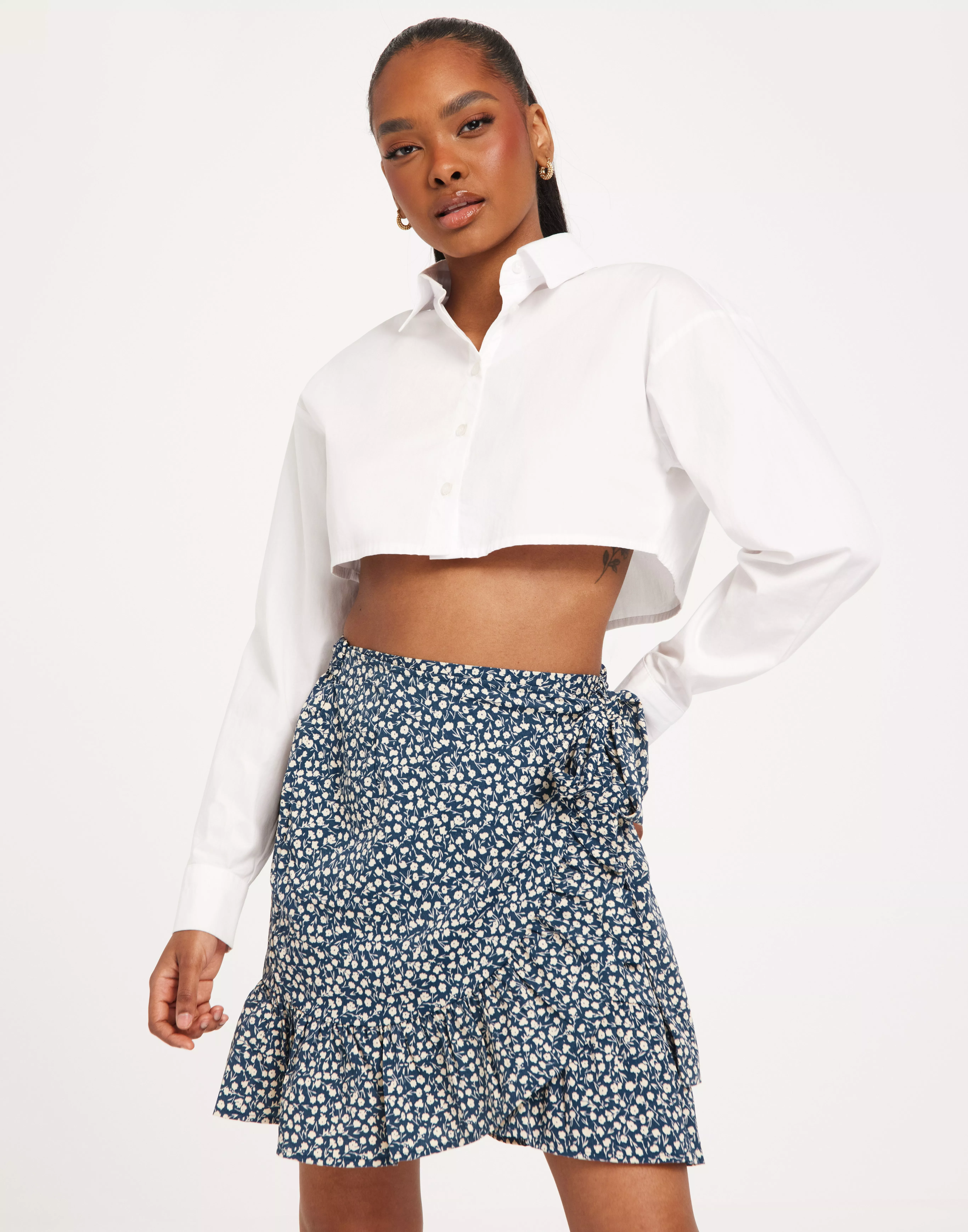 NOOS Only Ditsy WRAP Blue Tonal ONLOLIVIA Mirage WVN - Buy SKIRT