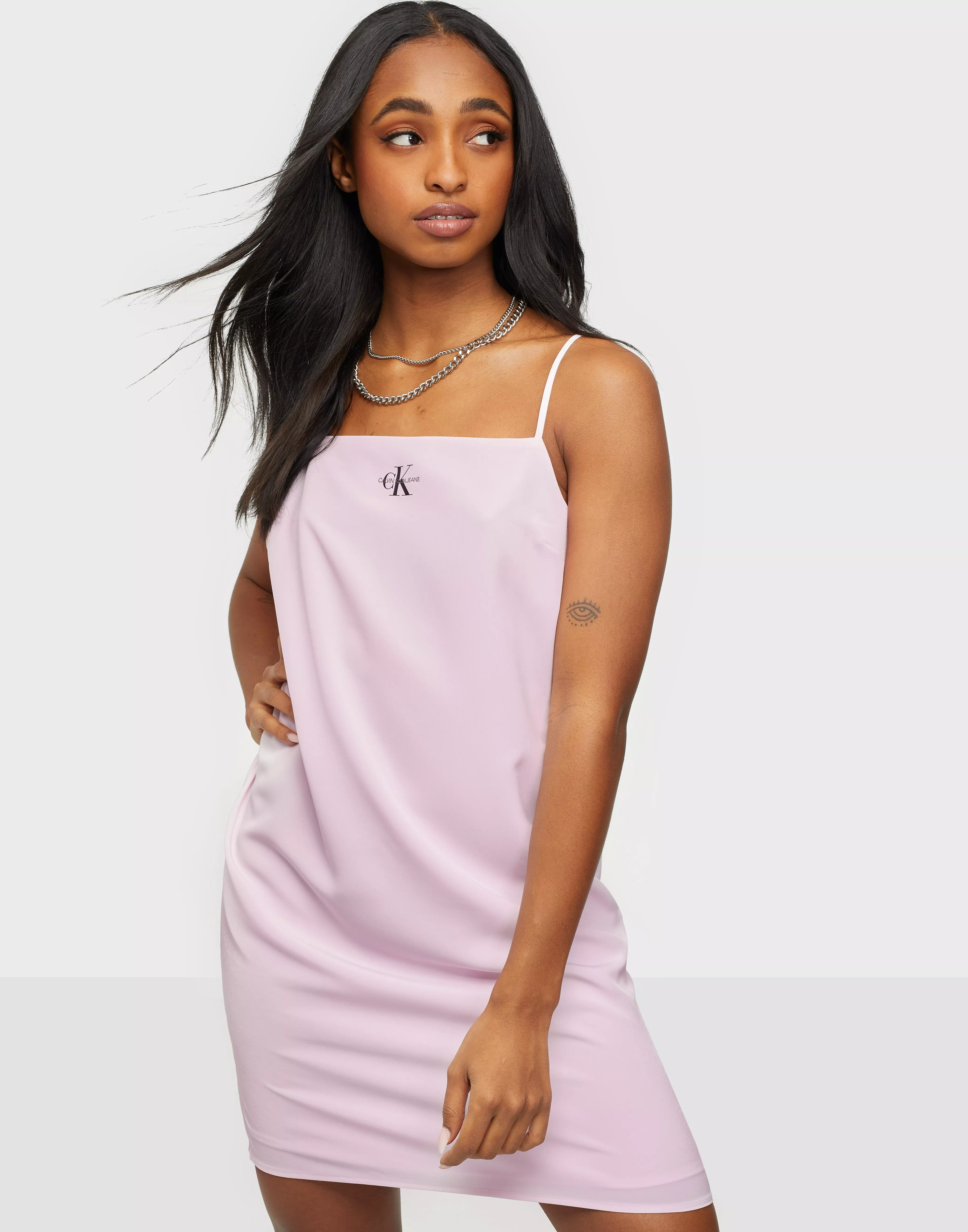 Buy Calvin Klein Jeans Pink CAMI SLIP TOP DRESS - MONOGRAM