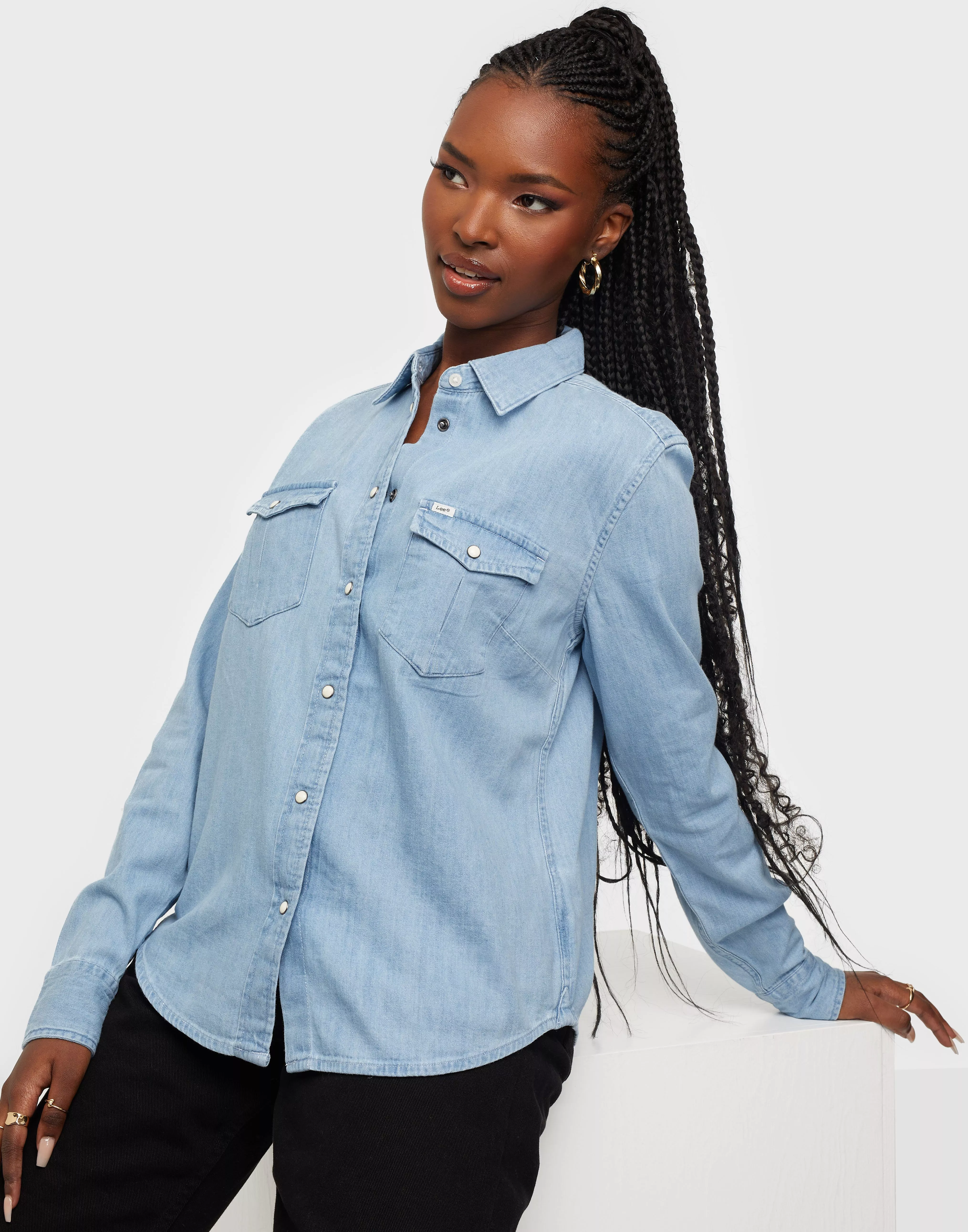 Lee denim 2024 shirt womens