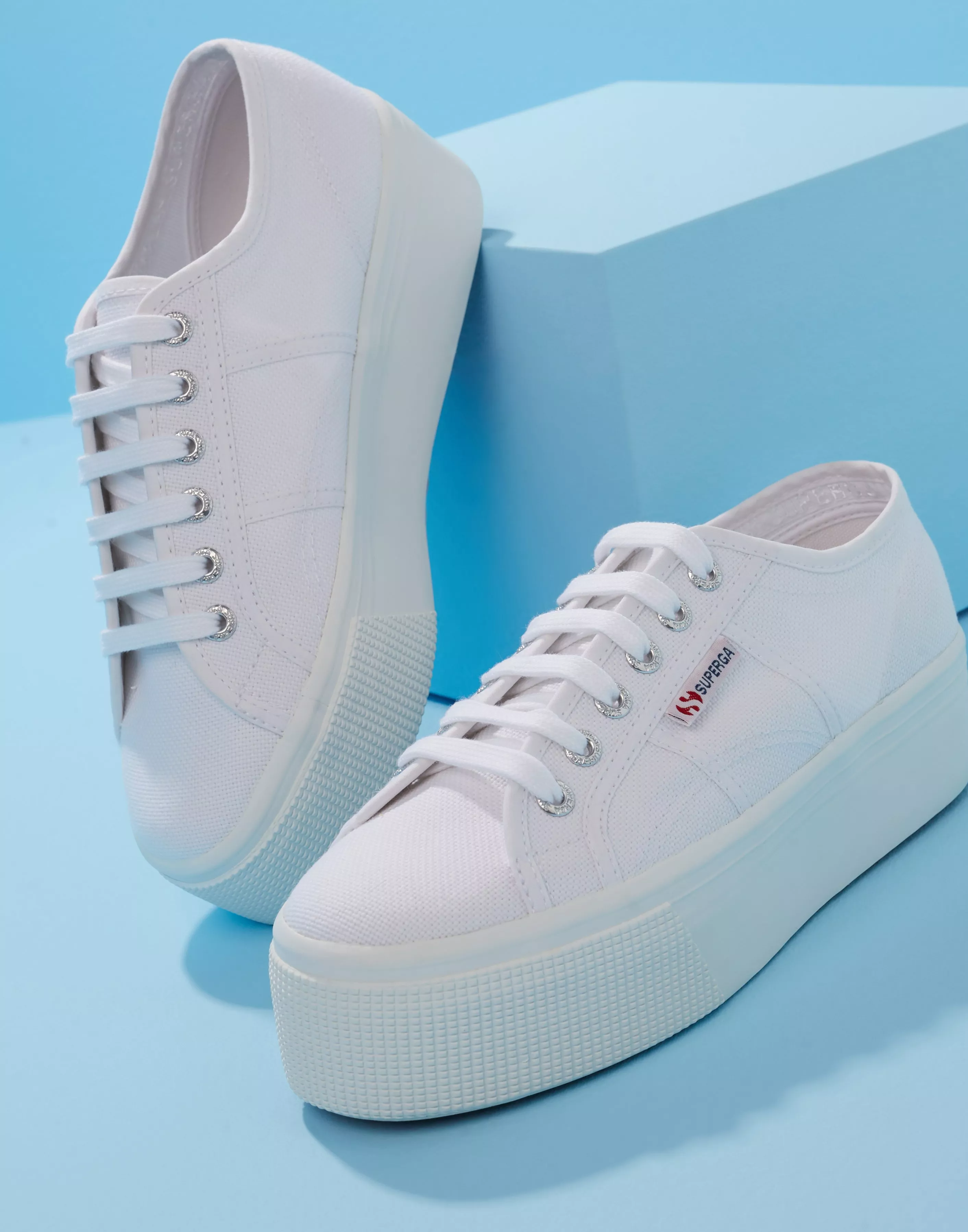 Superga white hotsell platform shoes